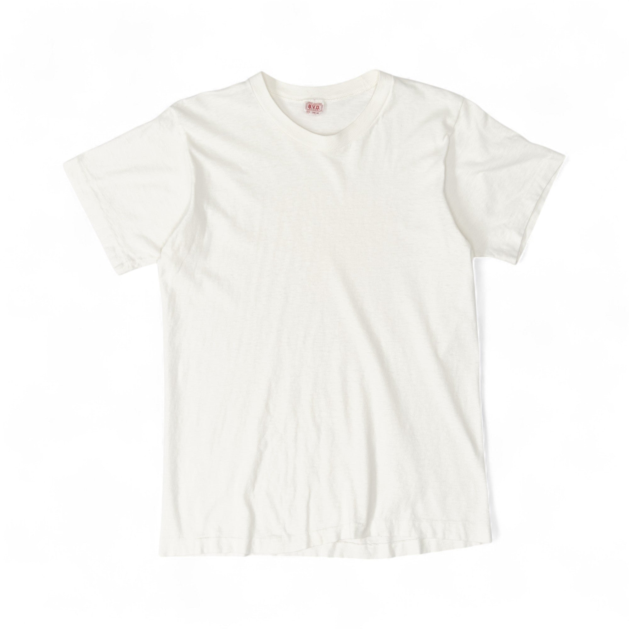 WHITE BVD BLANK TEE - 1960'S