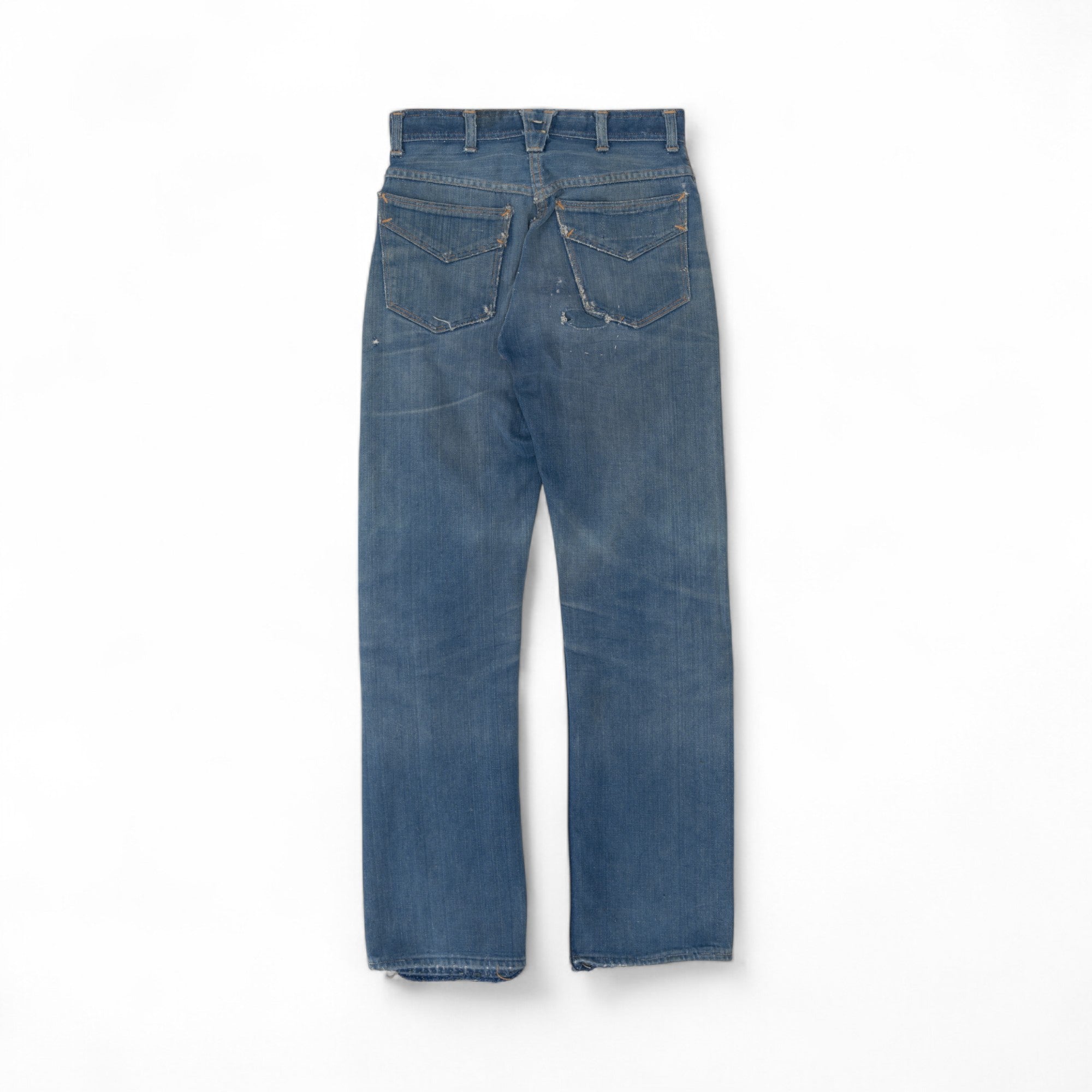 FADED/DISTRESSED/REPAIRED SELVEDGE ROEBUCK DENIM - 1950/60'S