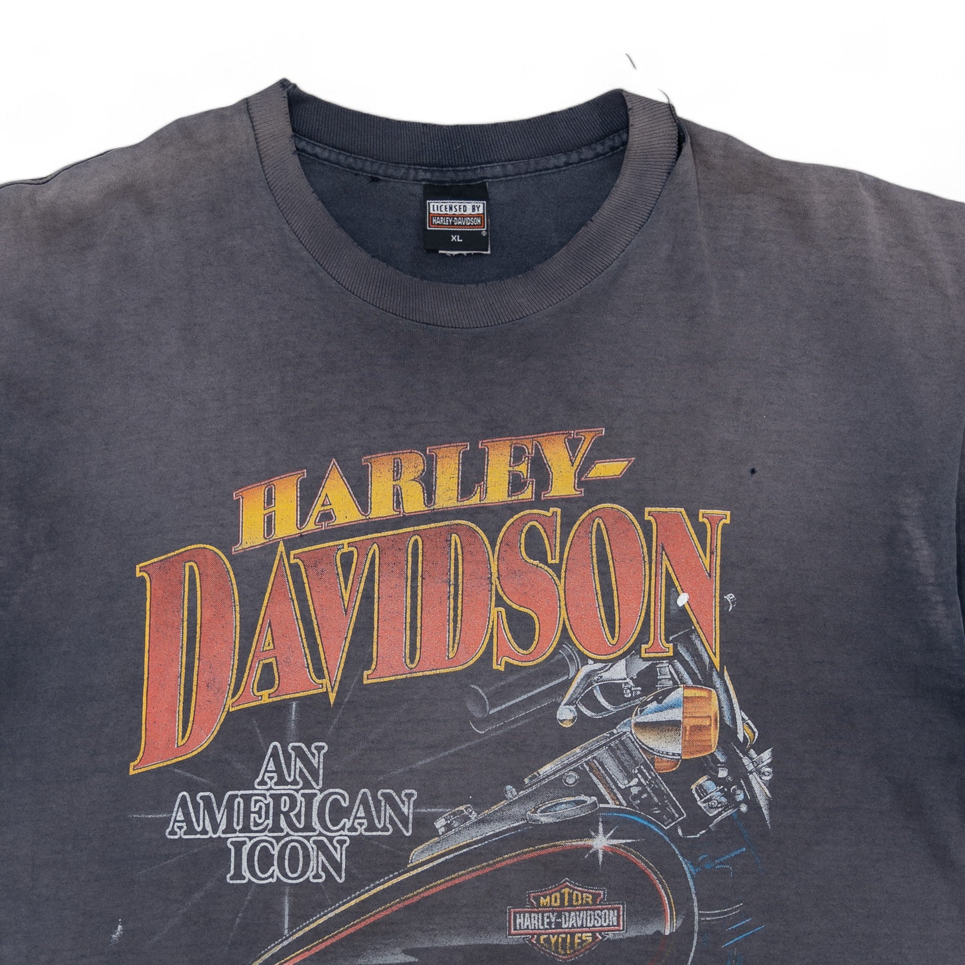 FADED SINGLE STITCH HARLEY DAVIDSON ‘AMERICAN ICON’ TEE - 1990’S