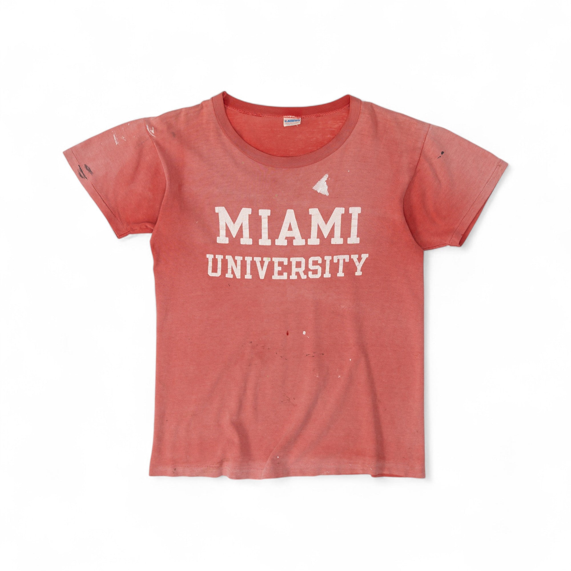 FADED/PAINT-SPLATTER MIAMI UNIVERSITY TEE - 1990'S