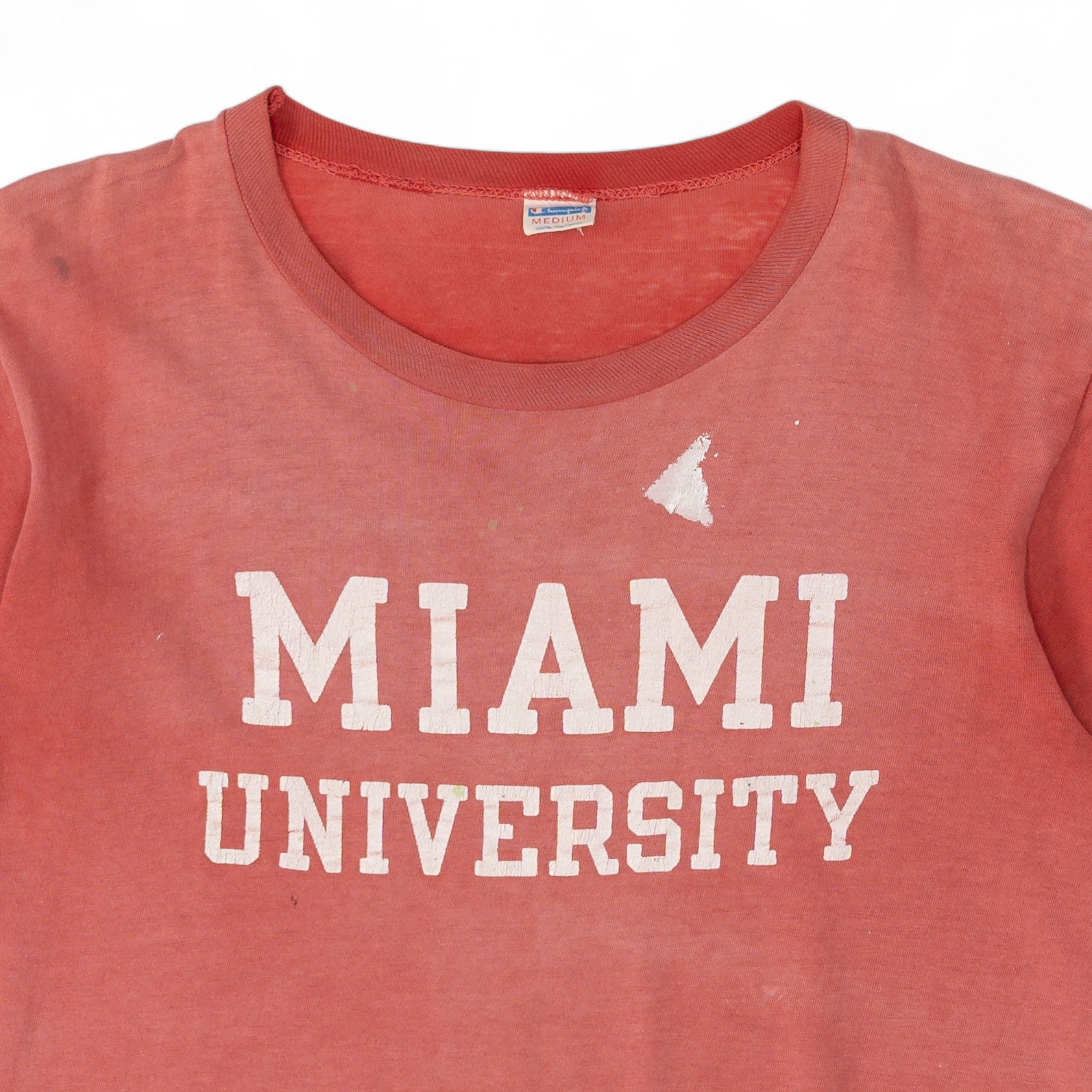 FADED/PAINT-SPLATTER MIAMI UNIVERSITY TEE - 1990'S