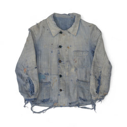 FADED/DISTRESSED/REPAIRED CHORE JACKET - 1960/70'S