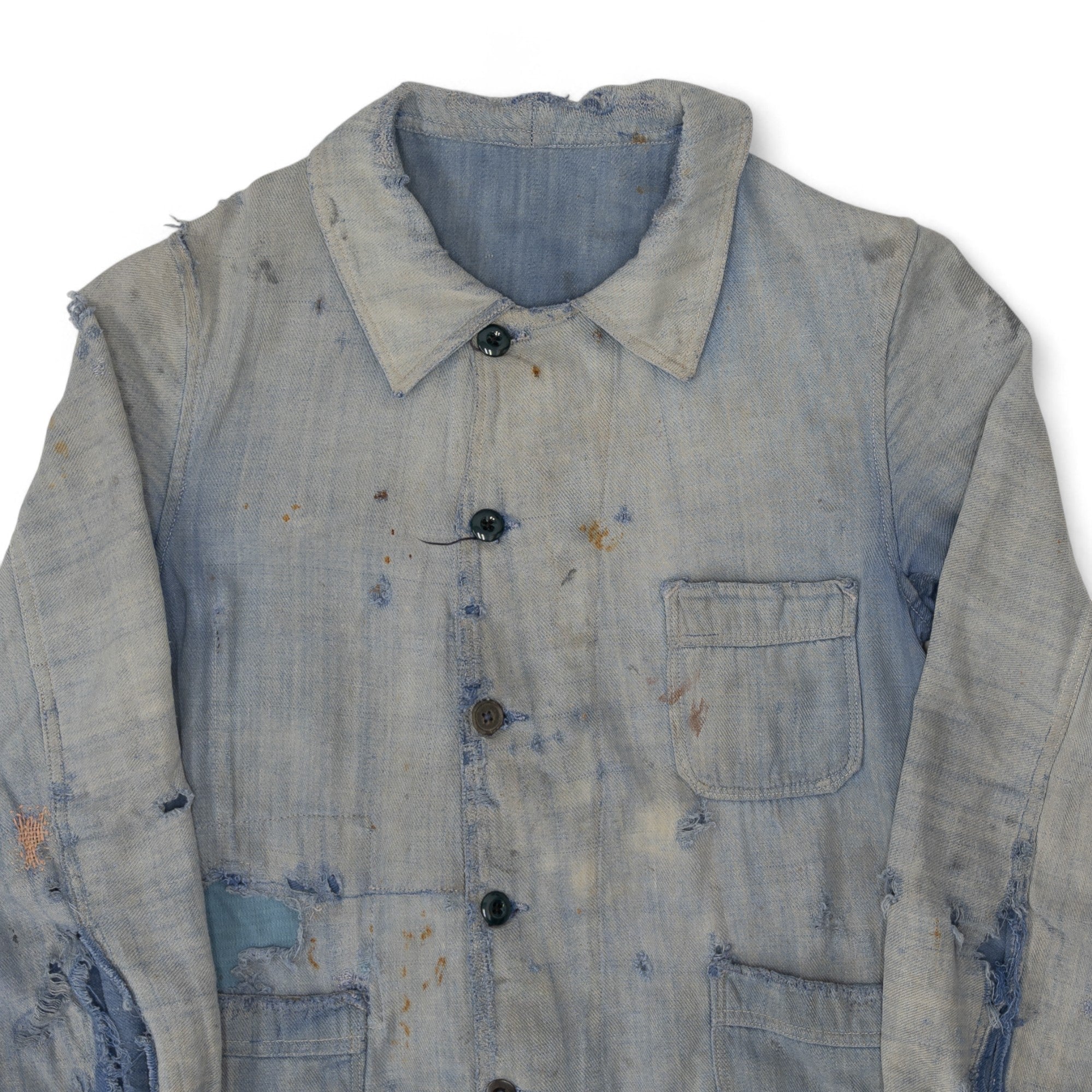 FADED/DISTRESSED/REPAIRED CHORE JACKET - 1960/70'S