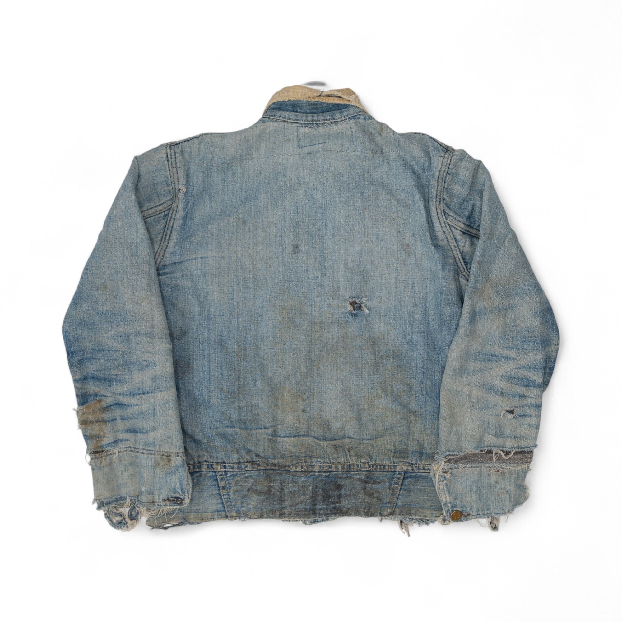 THRASHED BIG SMITH DENIM CHORE JACKET - 1950'S