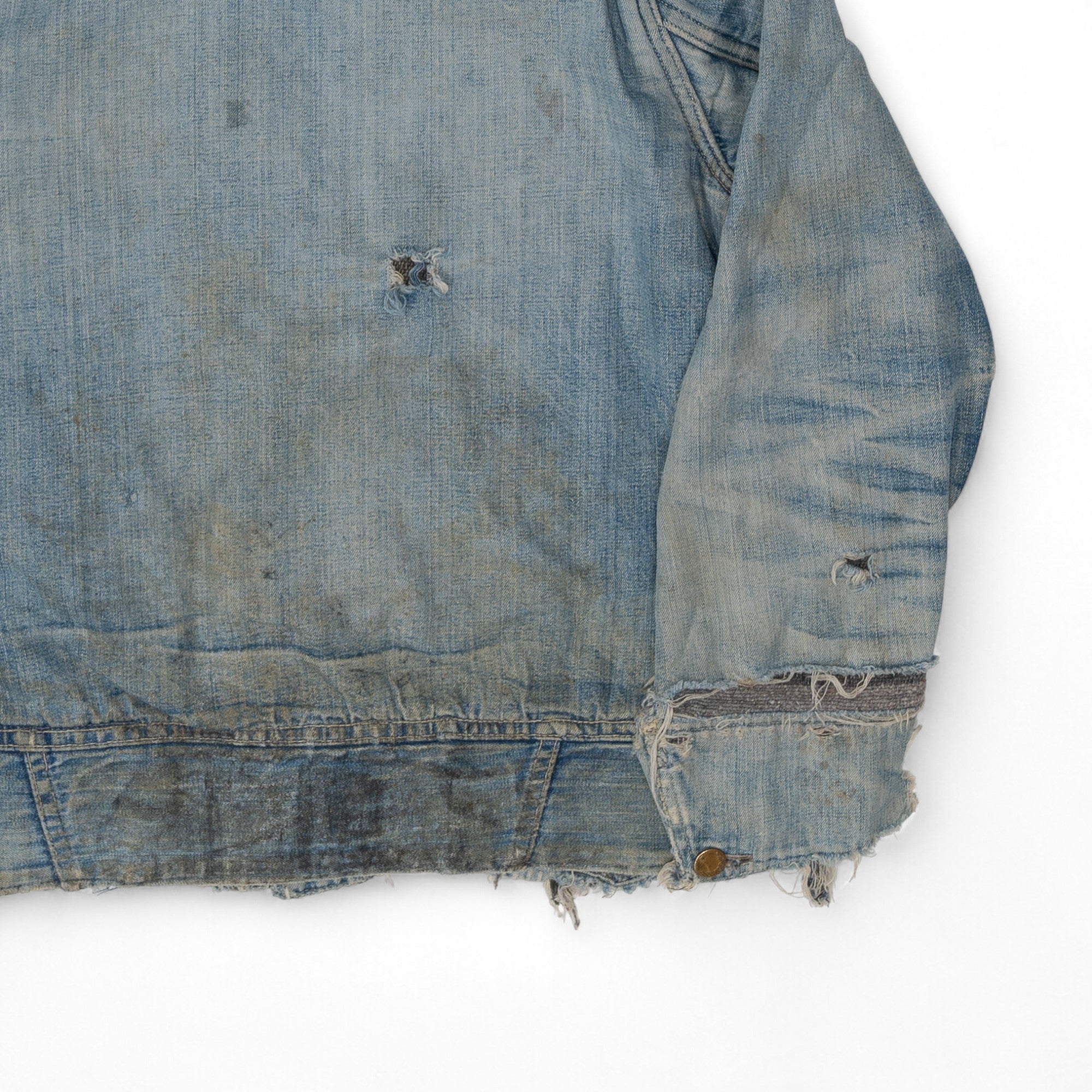 THRASHED BIG SMITH DENIM CHORE JACKET - 1950'S