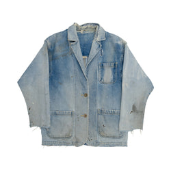 DISTRESSED/FADED DENIM BLAZER - 1970'S