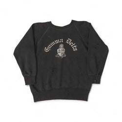 BLACK 'GAMMA DELTA' RAGLAN SWEATSHIRT - 1960'S