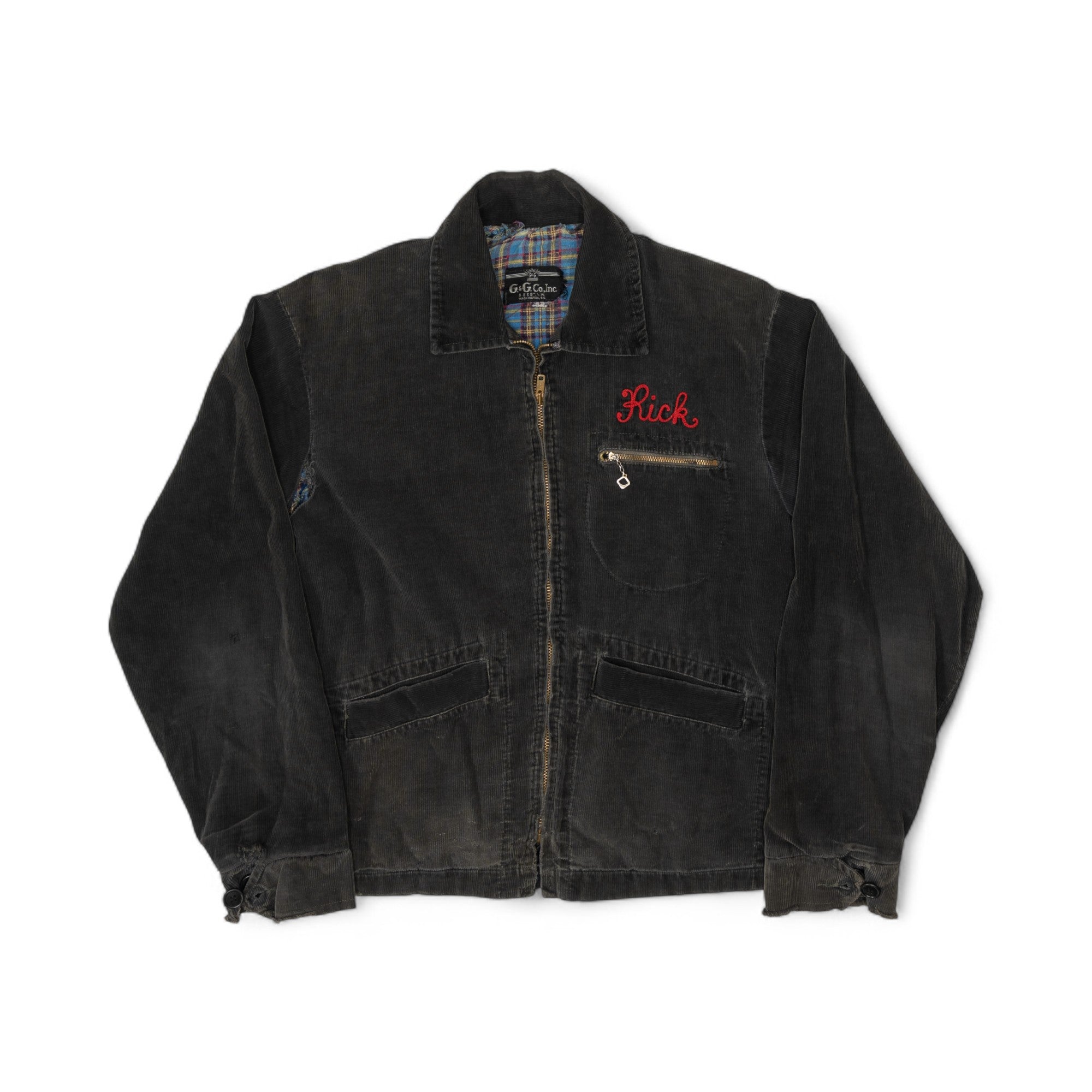 G&G CO. CORDUROY CHAINSTITCH FIREMAN JACKET - 1950/60'S
