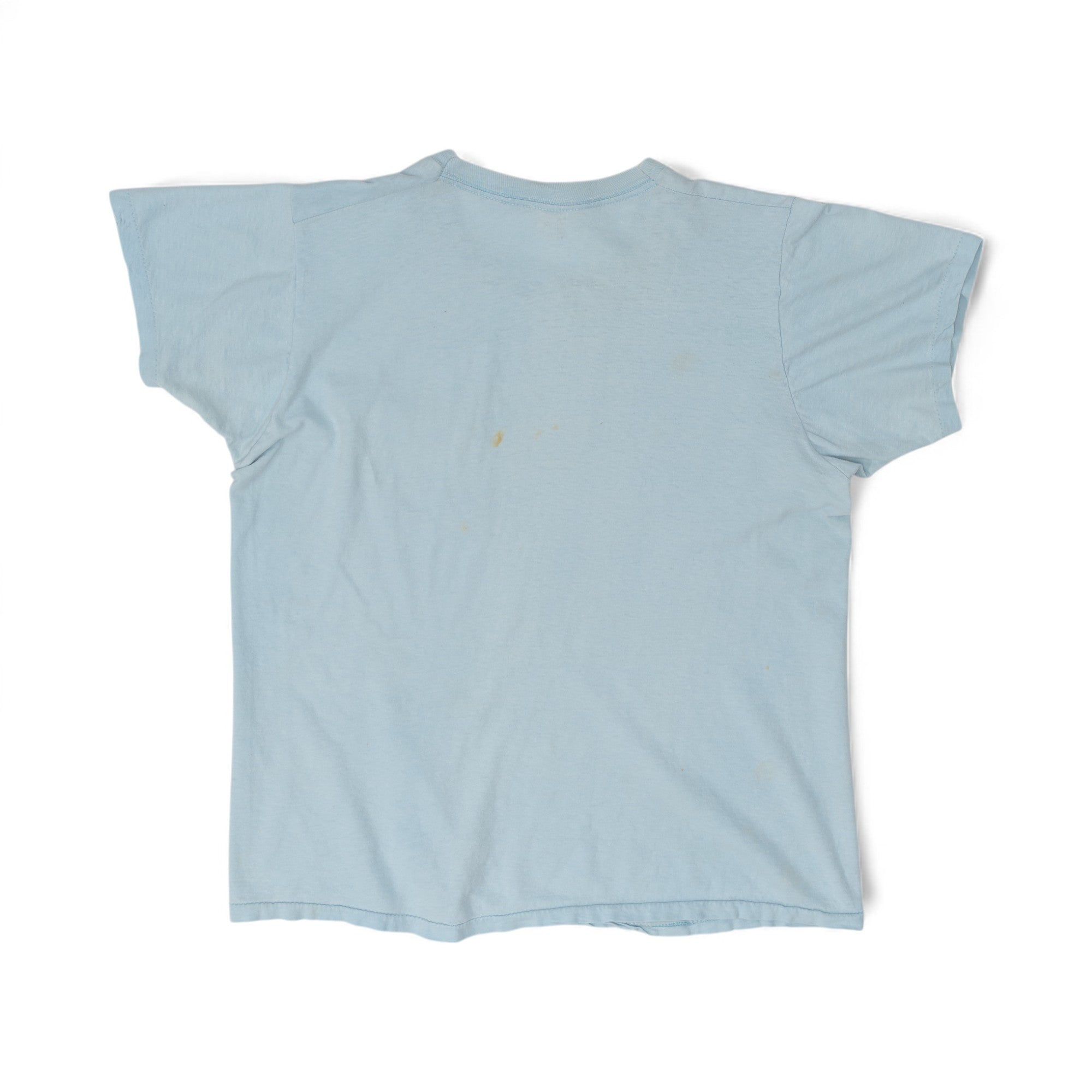 LIGHT BLUE BLANK POCKET TEE - 1970'S