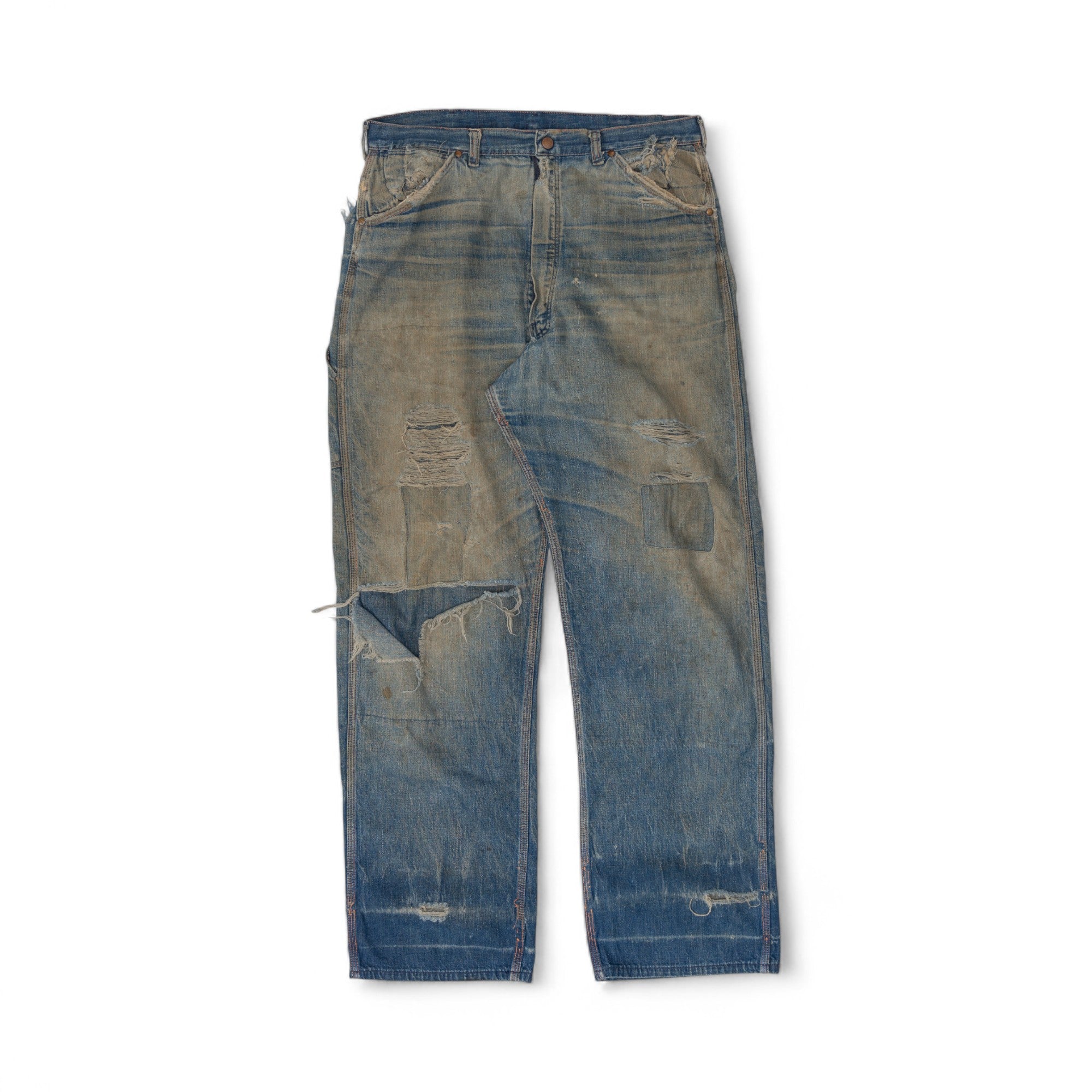 FADED/DISTRESSED BLUE BELL CARPENTER DENIM - 1950'S
