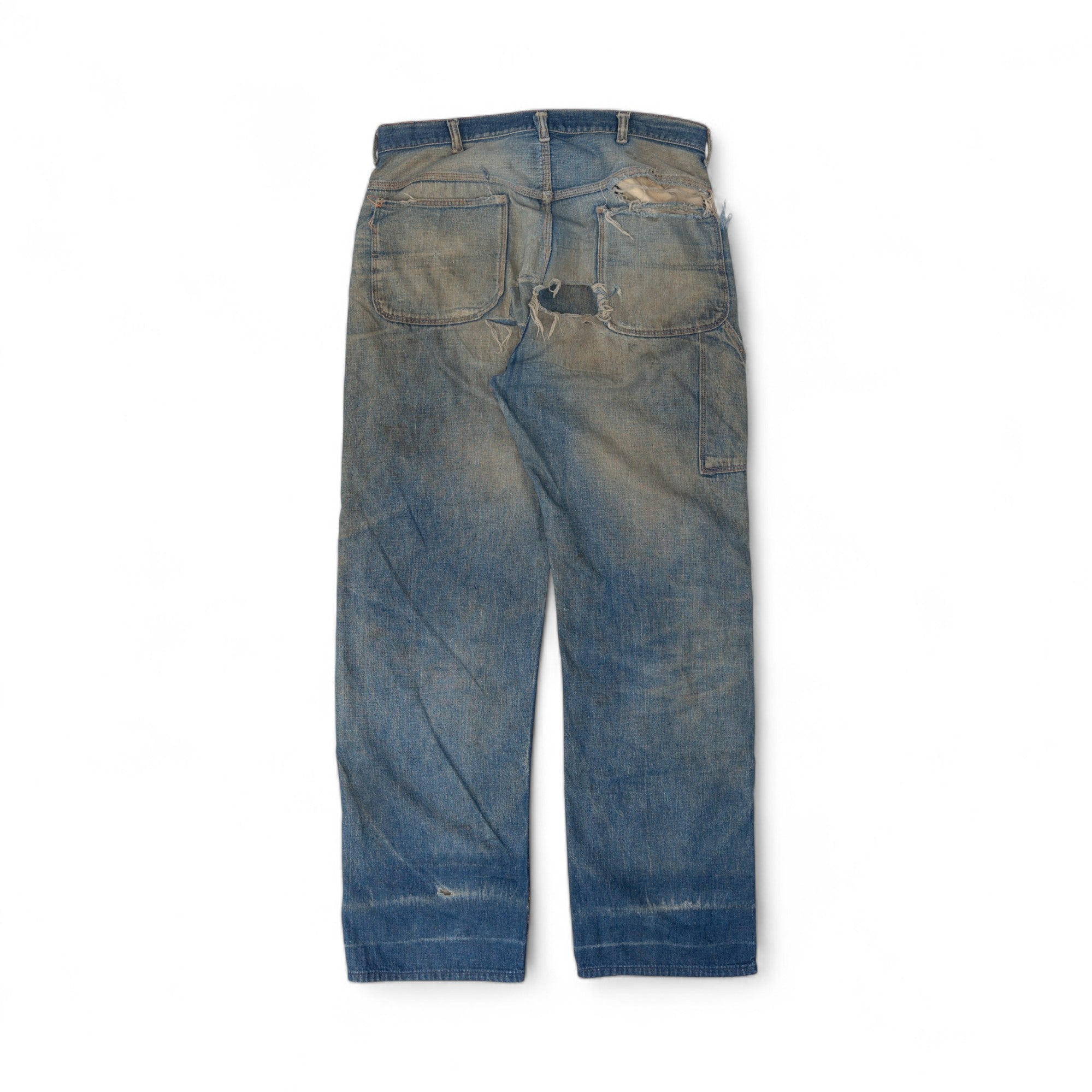 FADED/DISTRESSED BLUE BELL CARPENTER DENIM - 1950'S
