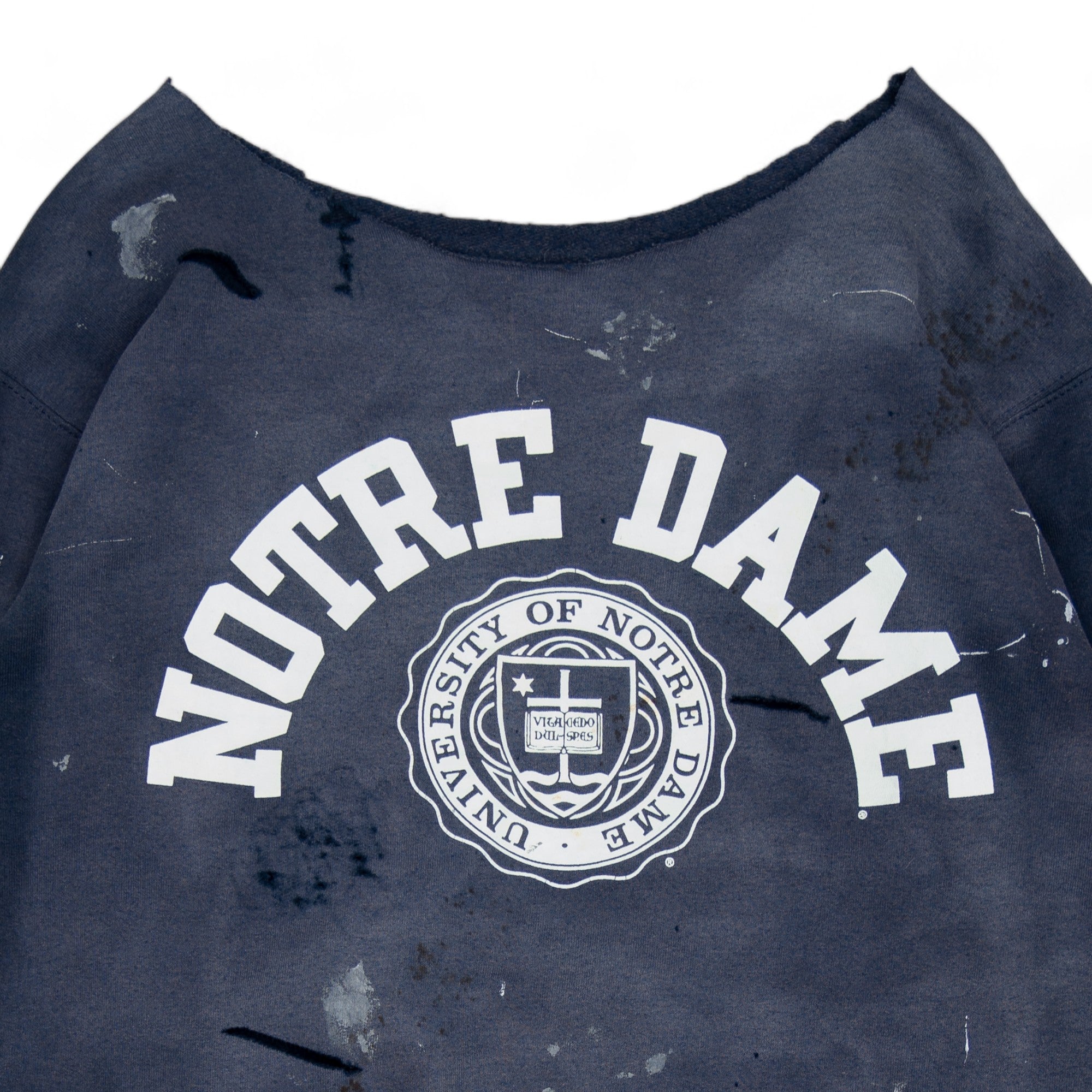 THRASHED/CROPPED/FADED NOTRE DAME CREWNECK - 1990'S