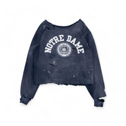 THRASHED/CROPPED/FADED NOTRE DAME CREWNECK - 1990'S