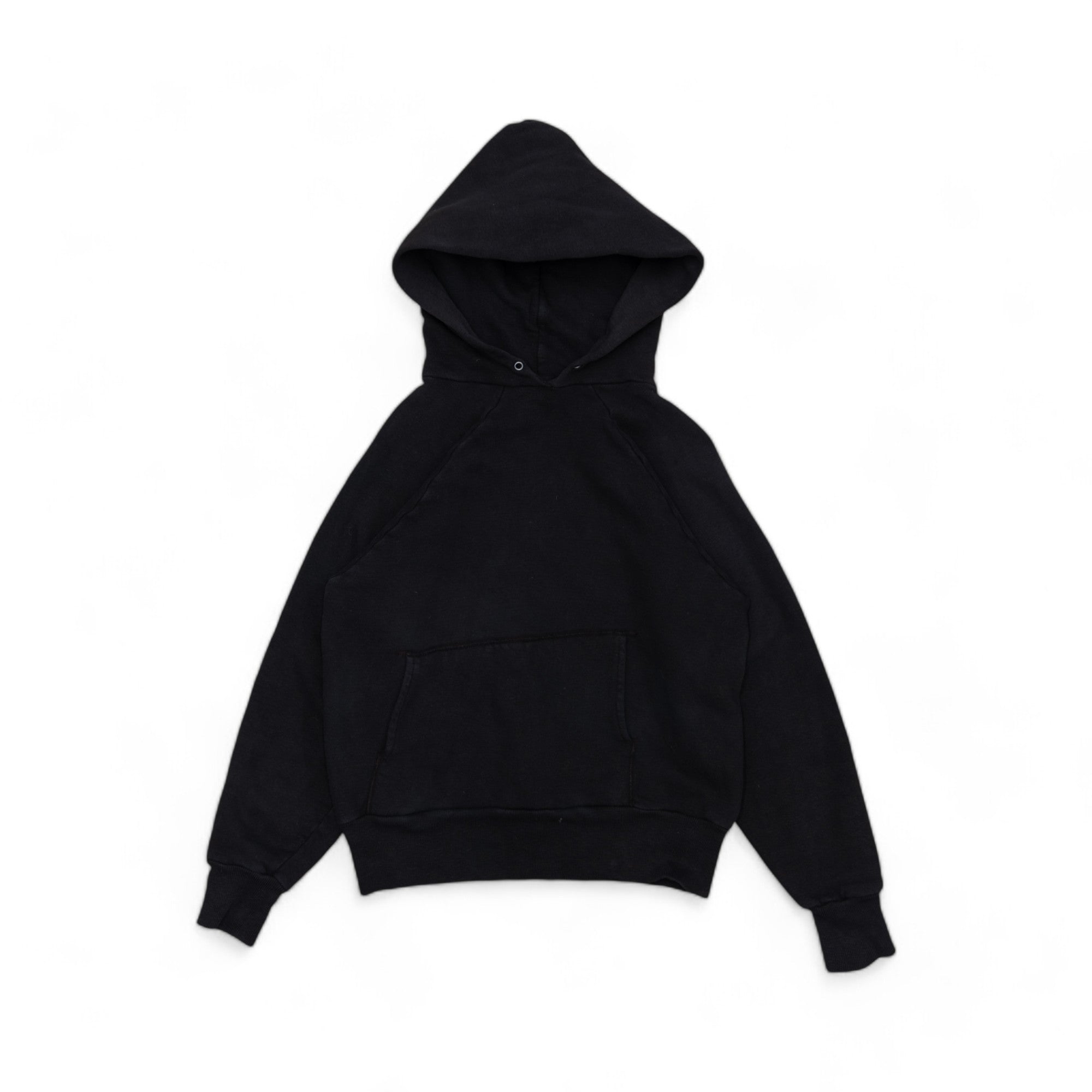 OVERDYED JET BLACK HOODIE - 1950'S