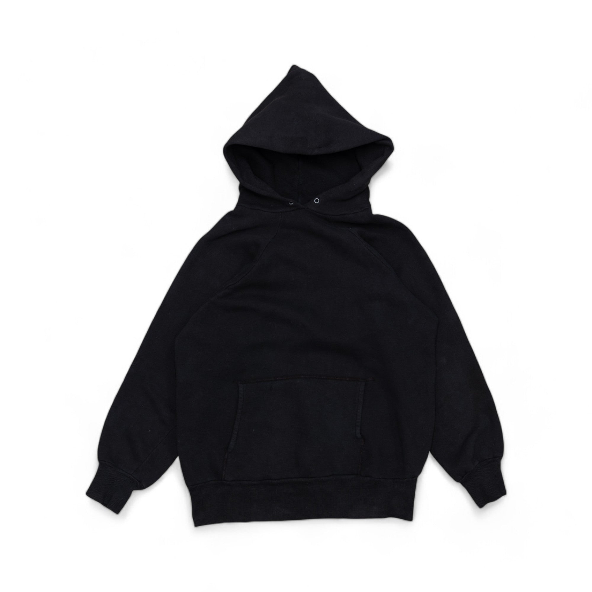 OVERDYED JET BLACK HOODIE - 1950'S