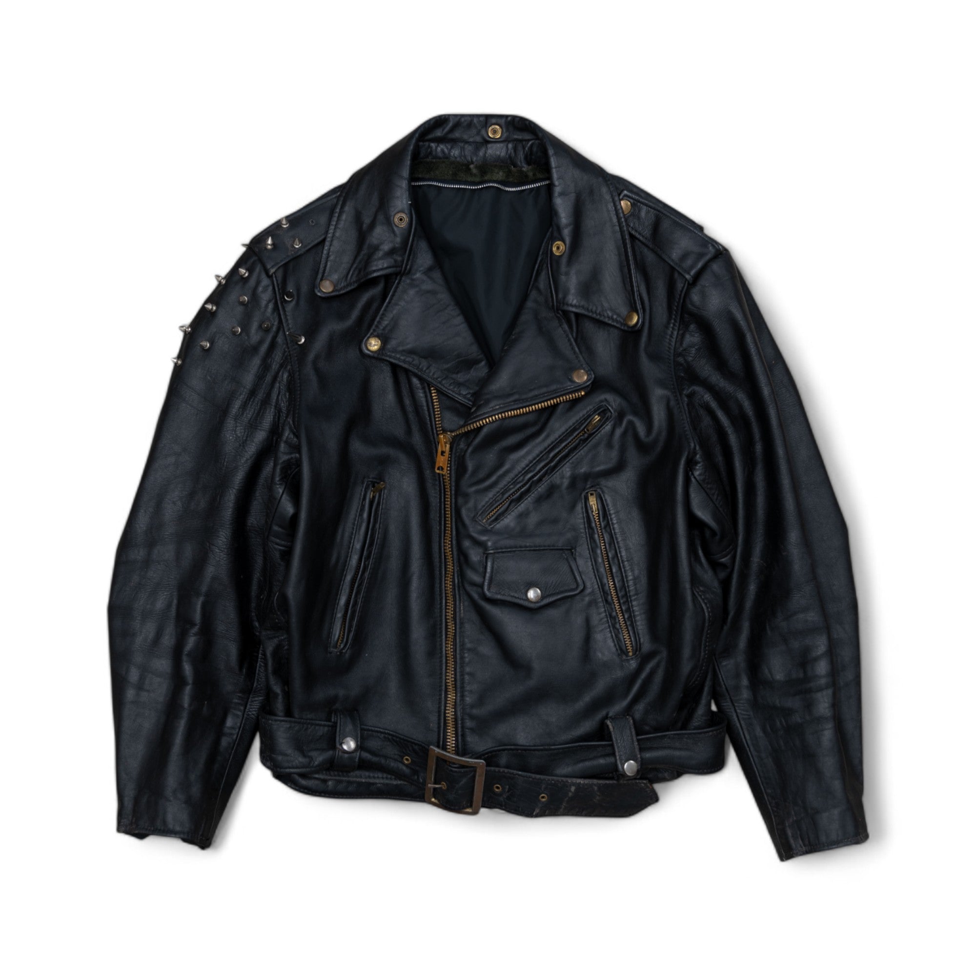 LEATHER PUNK BIKER JACKET - 1970'S