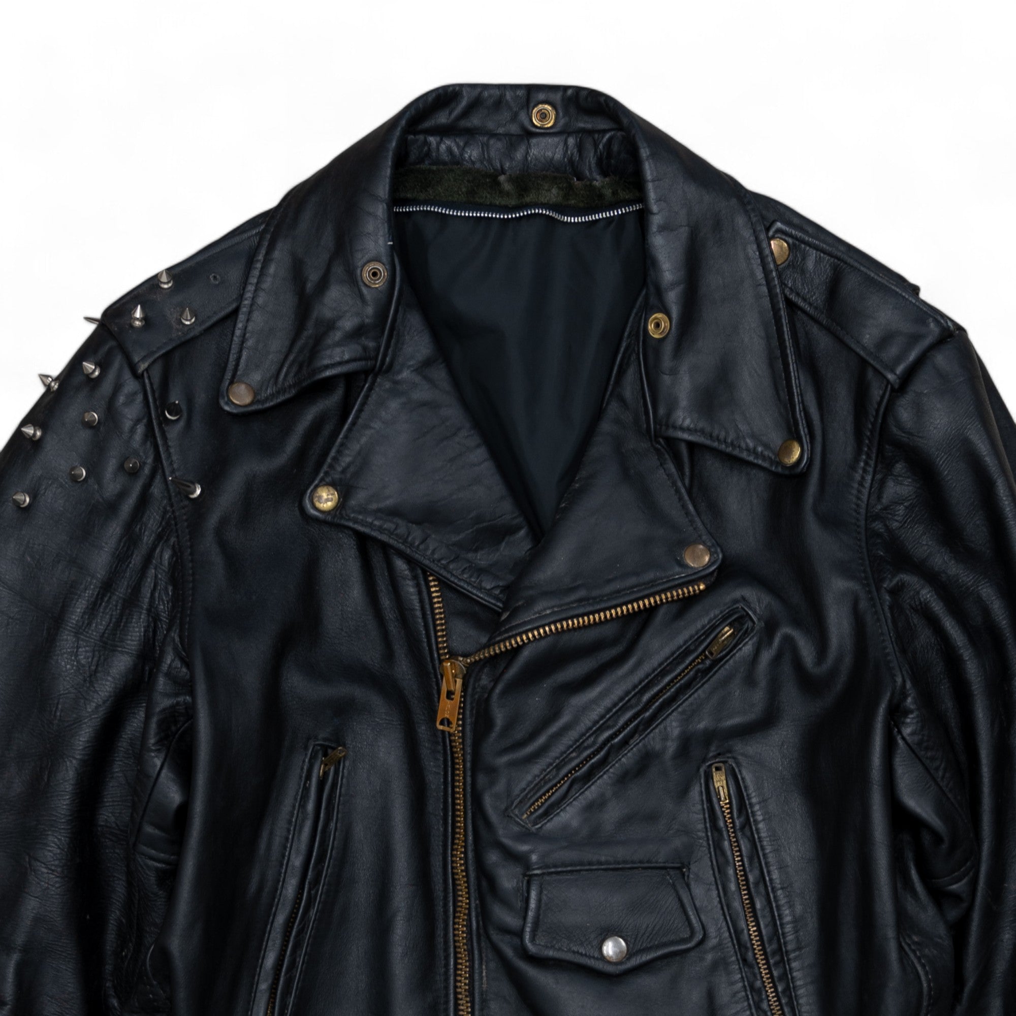 LEATHER PUNK BIKER JACKET - 1970'S