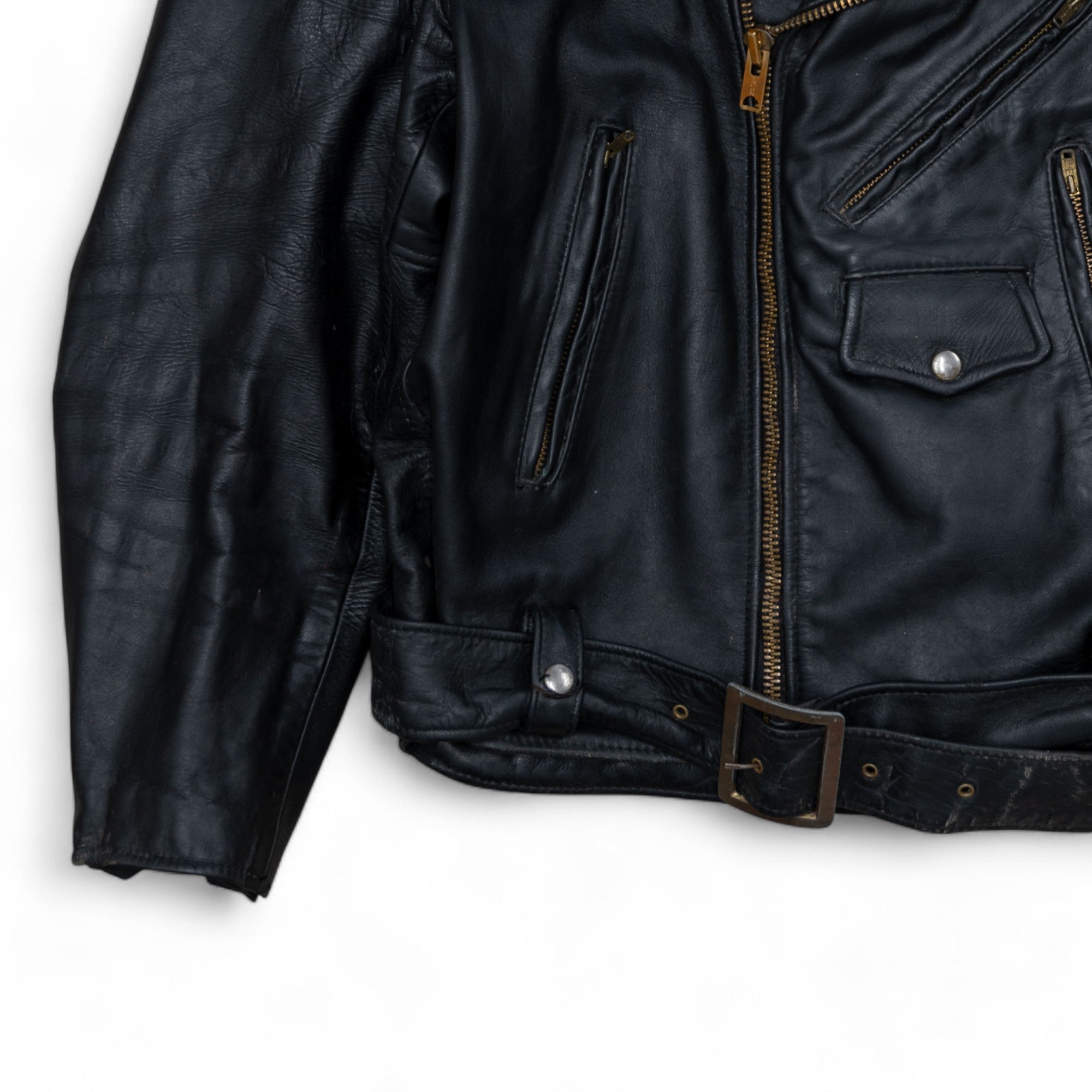 LEATHER PUNK BIKER JACKET - 1970'S