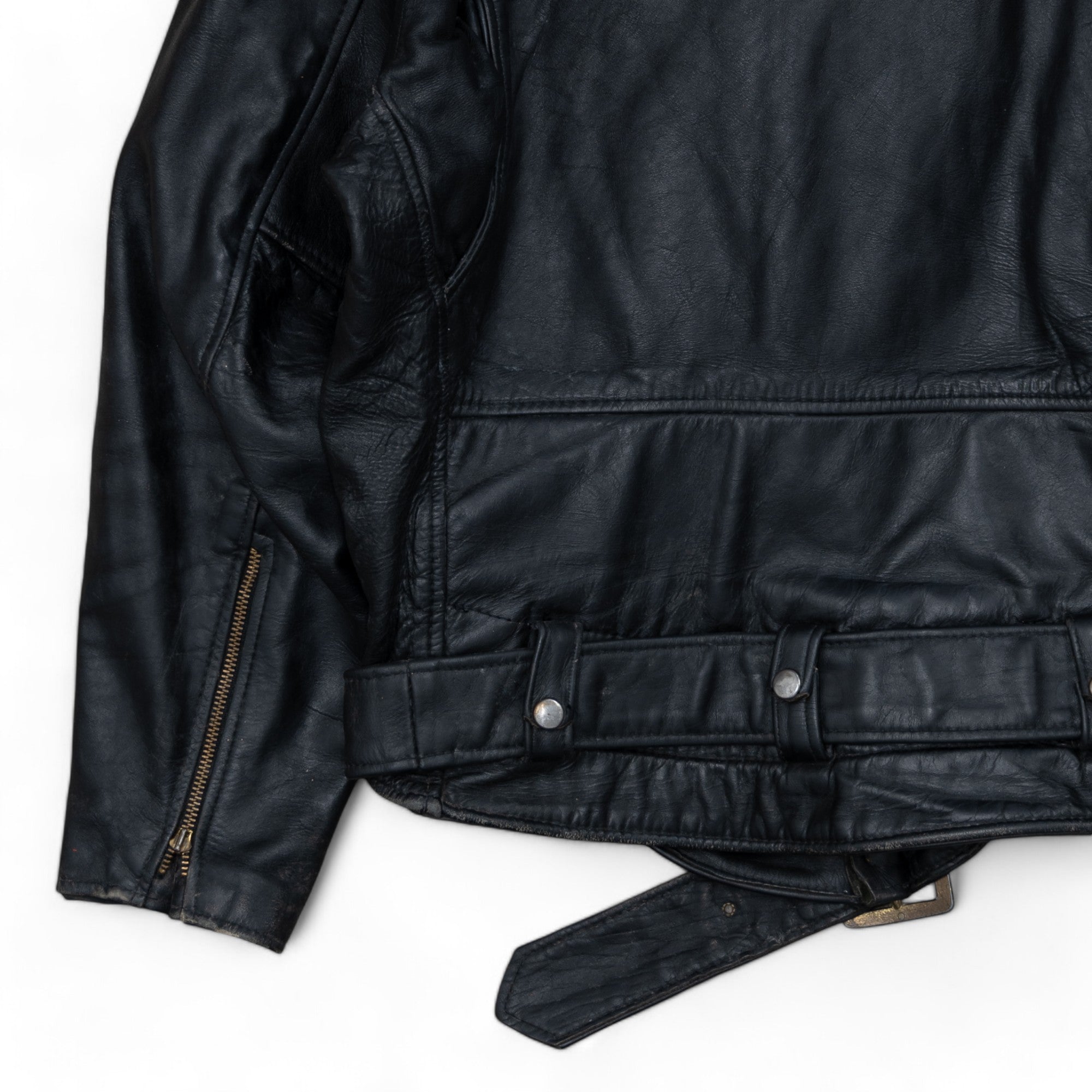 LEATHER PUNK BIKER JACKET - 1970'S