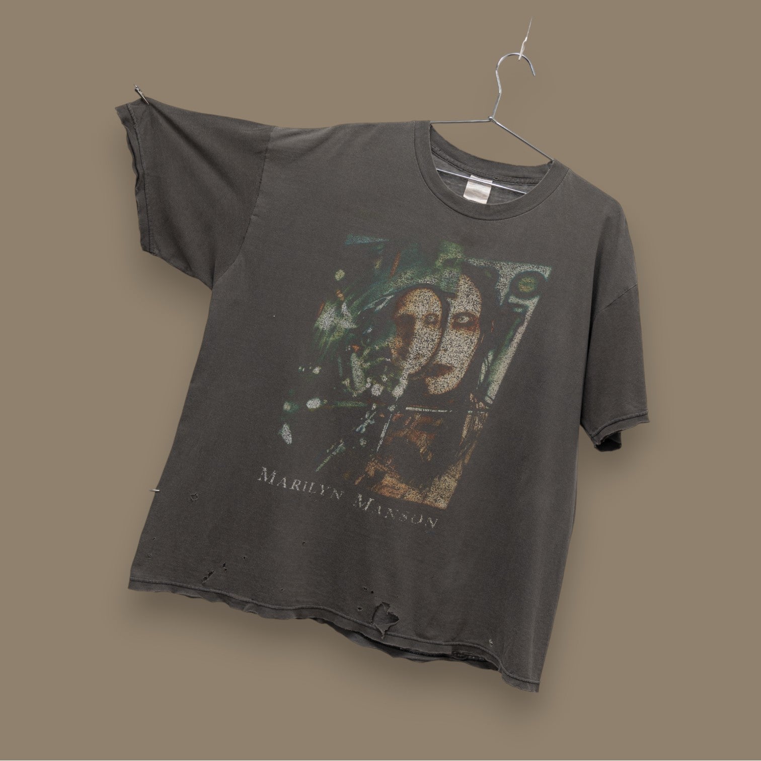 FADED/THRASHED MARILYN MANSON 'BEAUTIFUL PEOPLE' TEE - 1990'S