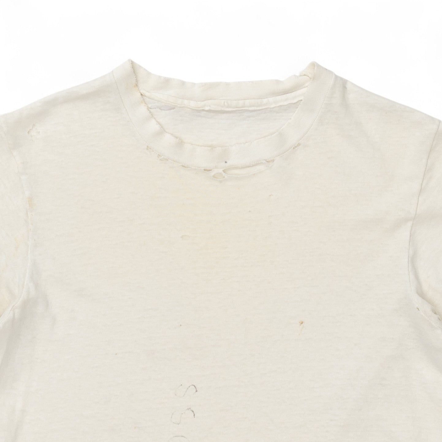 DISTRESSED SINGLE STITCH BLANK TEE - 1970'S