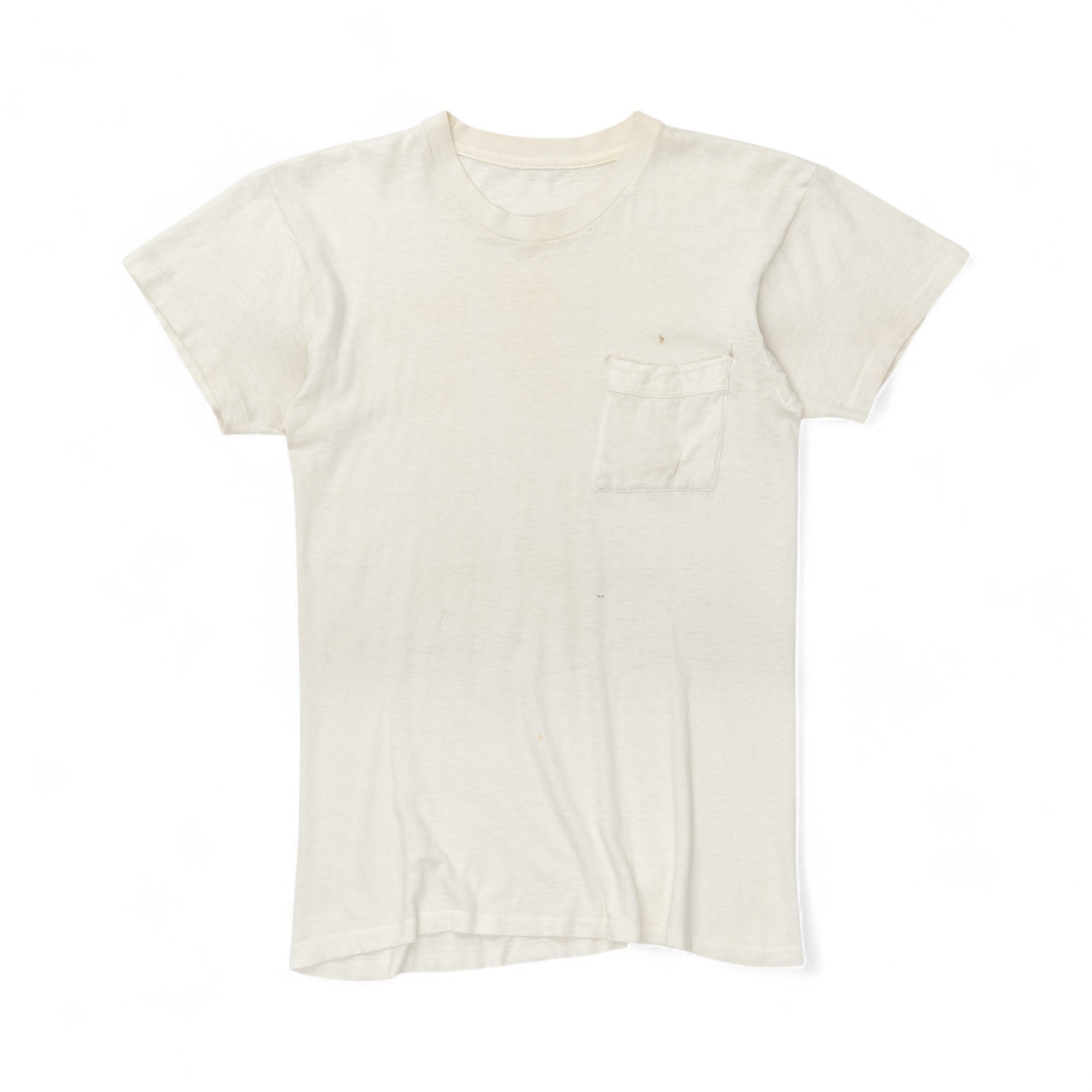 SINGLE STITCH BLANK POCKET TEE - 1970/80'S