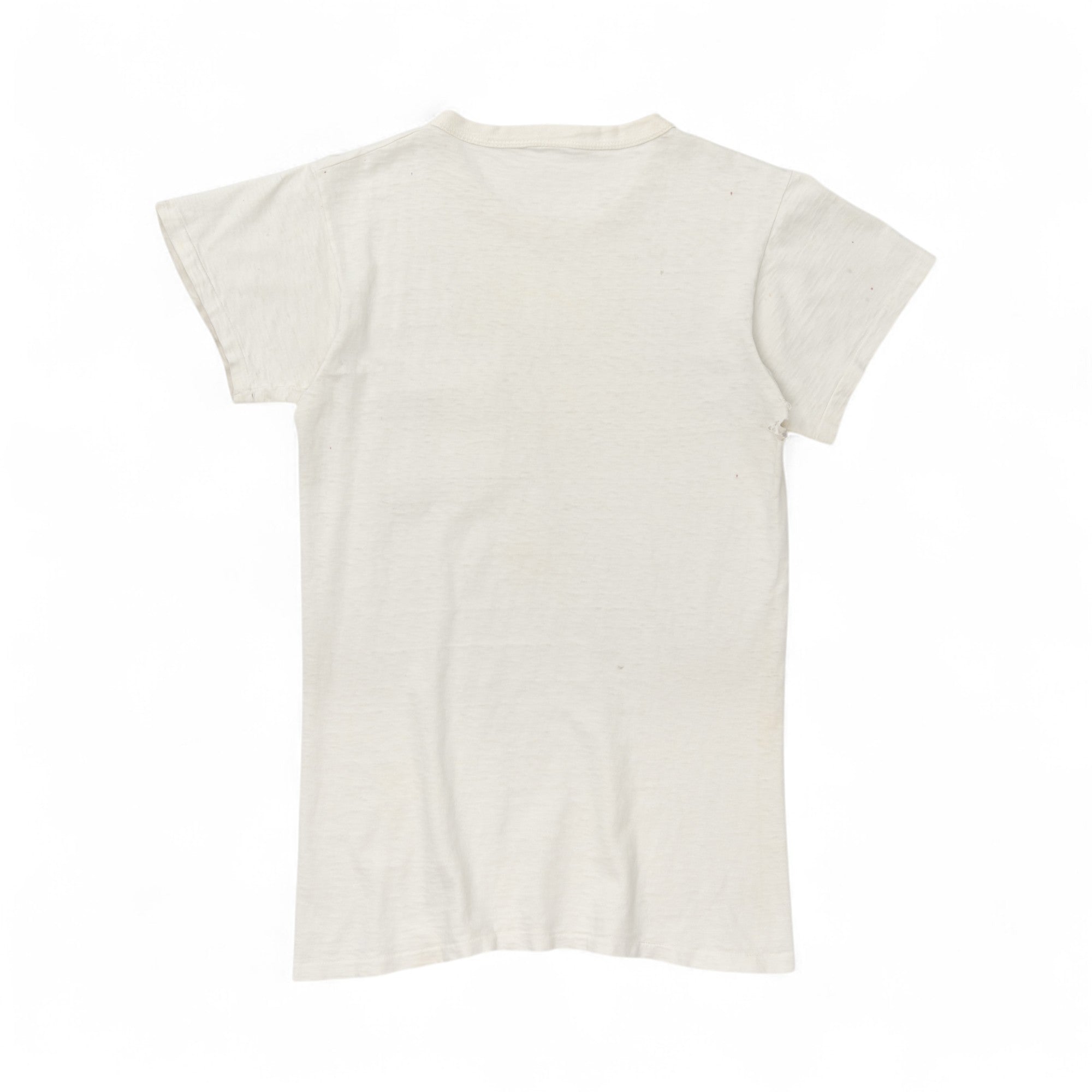DISTRESSED SINGLE STITCH BLANK POCKET TEE - 1970/80'S
