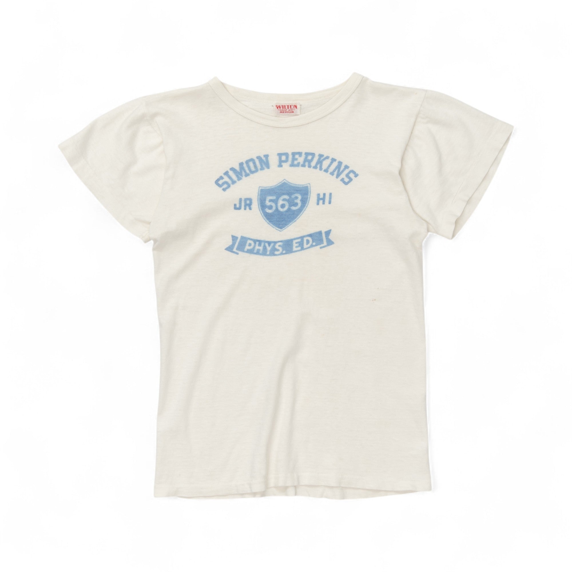 WILTON 'SIMON PERKINS PHYSICAL EDUCATION' TEE - 1950'S