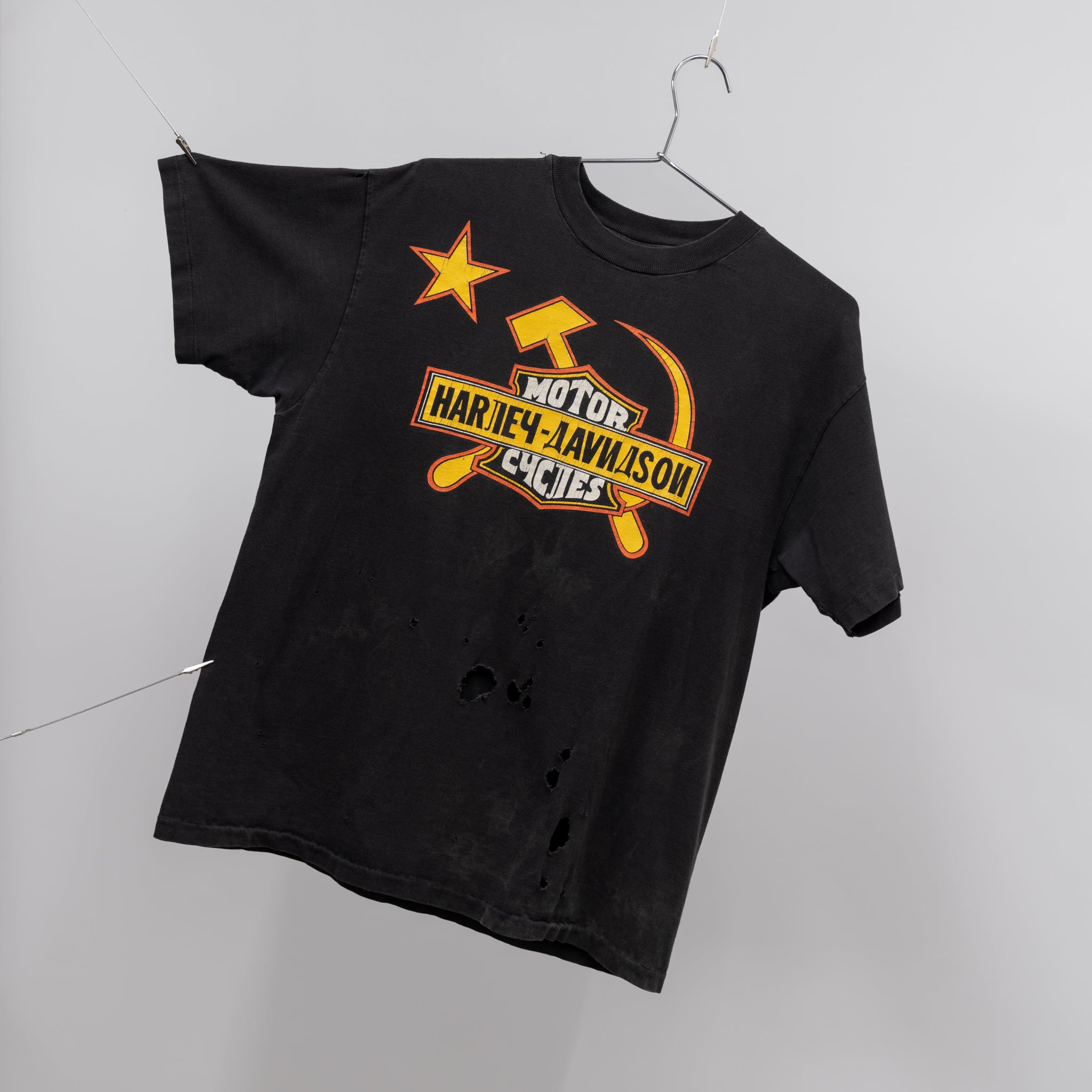 THRASHED HARLEY DAVIDSON OF RUSSIA TEE - 1990'S