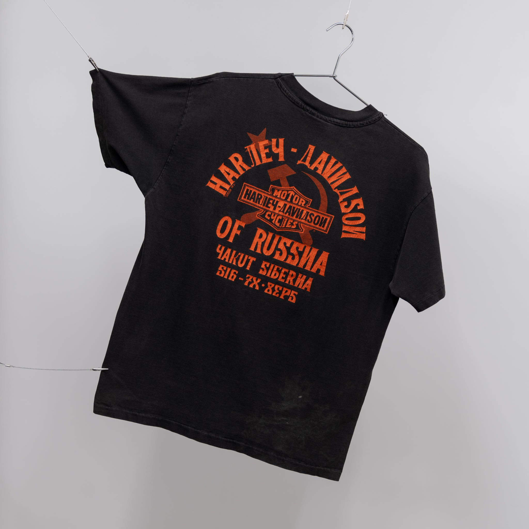 THRASHED HARLEY DAVIDSON OF RUSSIA TEE - 1990'S