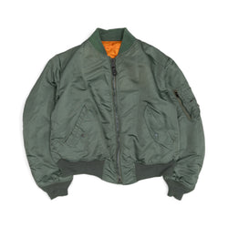 OLIVE MA-1 BOMBER JACKET - 1980'S