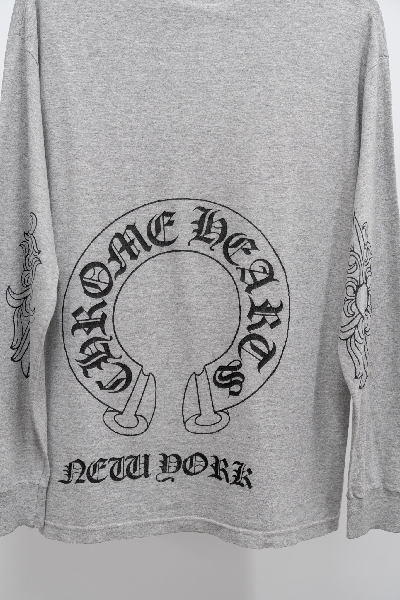 HEATHER GRAY CHROME HEARTS LONG-SLEEVE - 1990'S