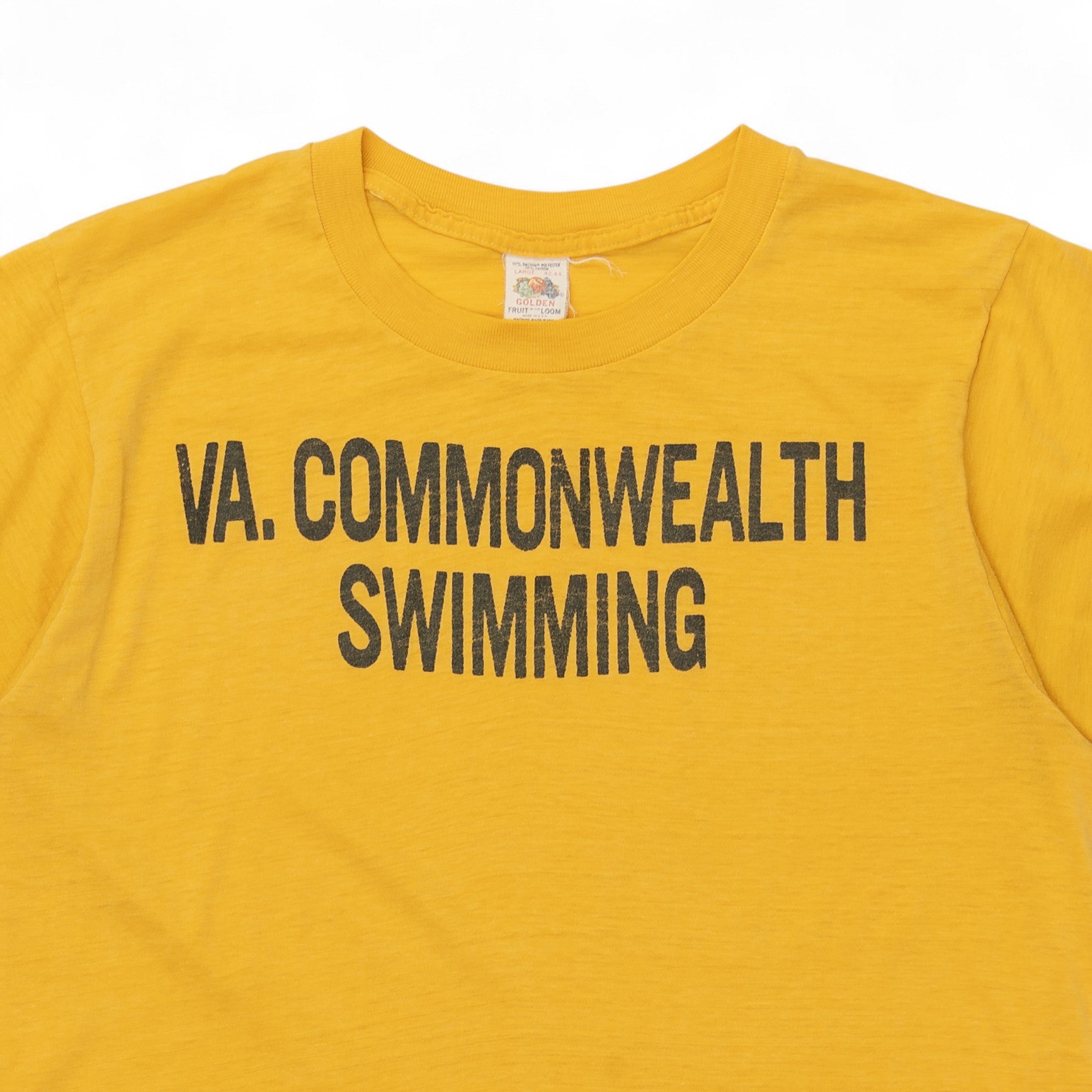 SOFT SINGLE STITCH 'VA. COMMONWEALTH SWIMMING' TEE - 1970'S