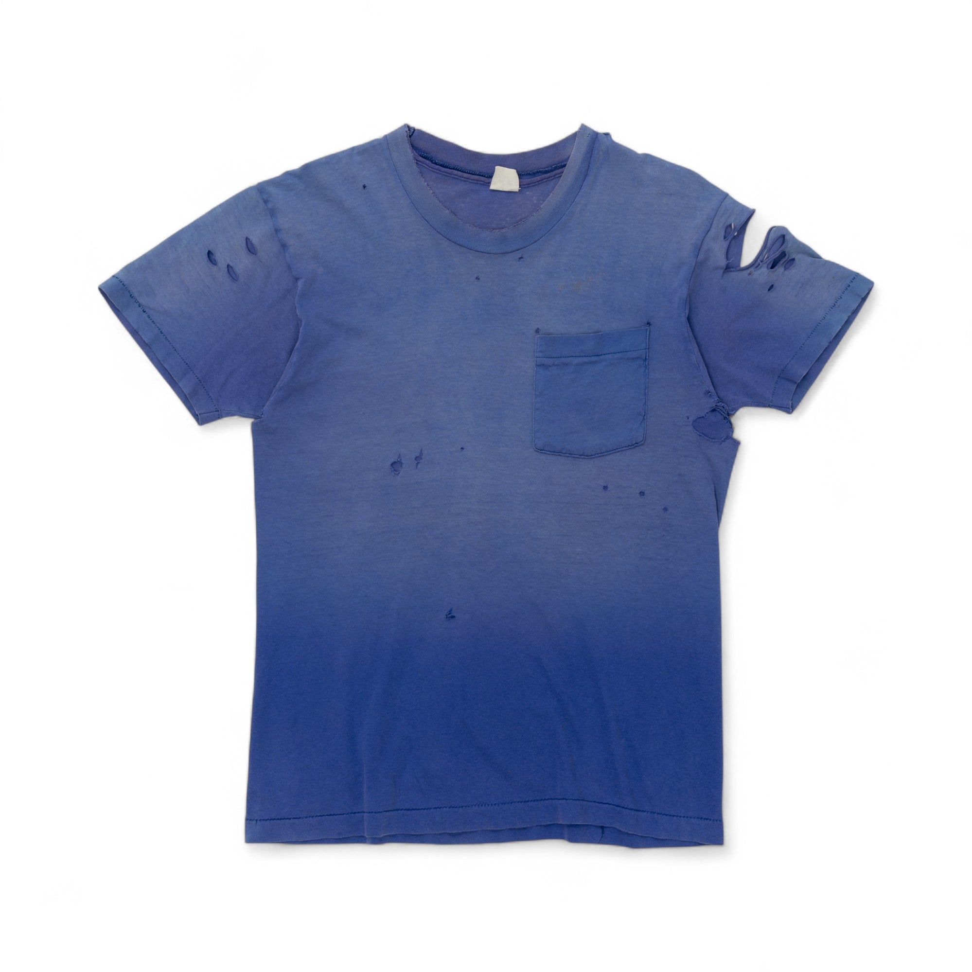THRASHED/FADED SINGLE STITCH POCKET TEE - 1970'S