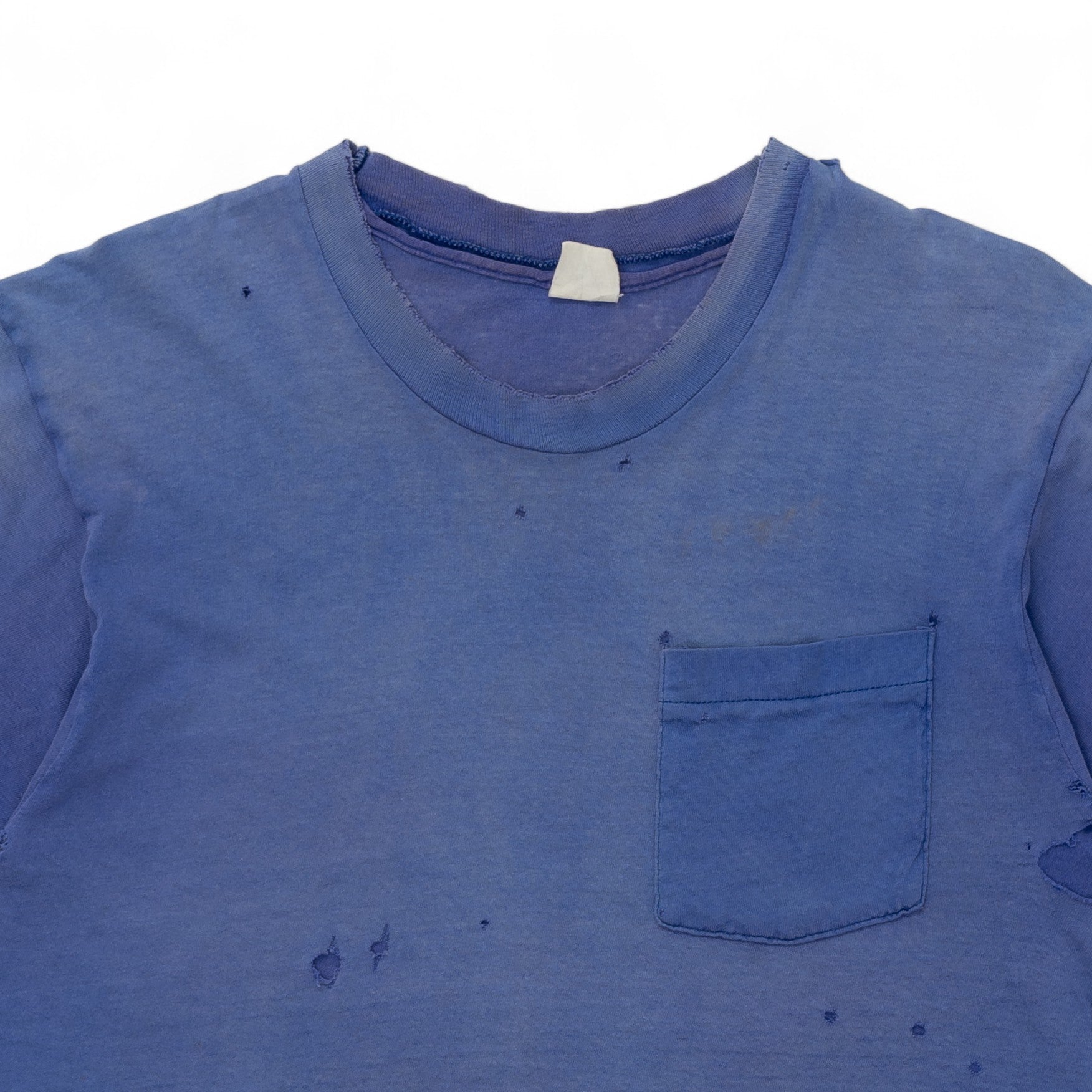 THRASHED/FADED SINGLE STITCH POCKET TEE - 1970'S