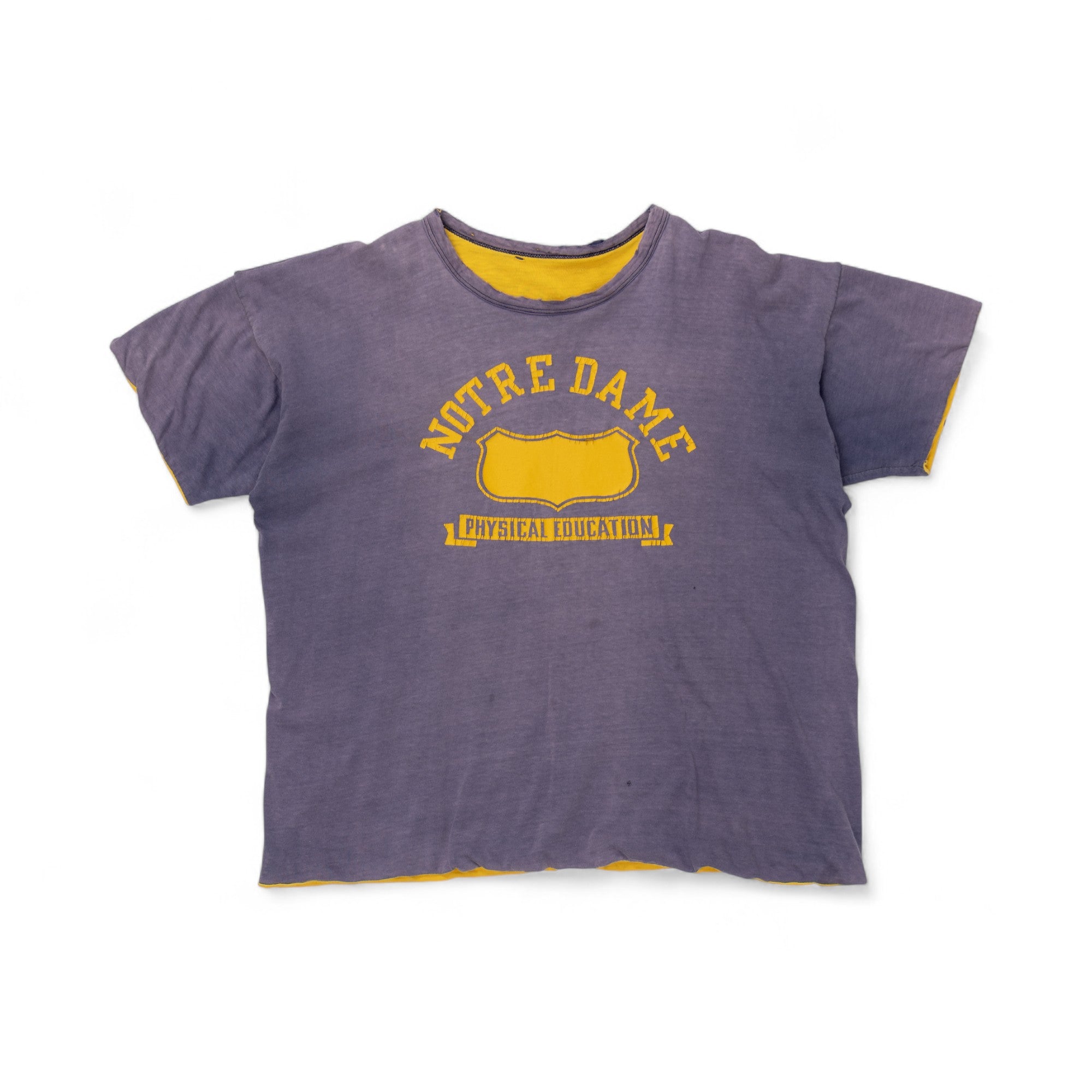 CHAMPION 'NOTRE DAME PHYSICAL EDUCATION' DOUBLE FACE TEE - 1960'S