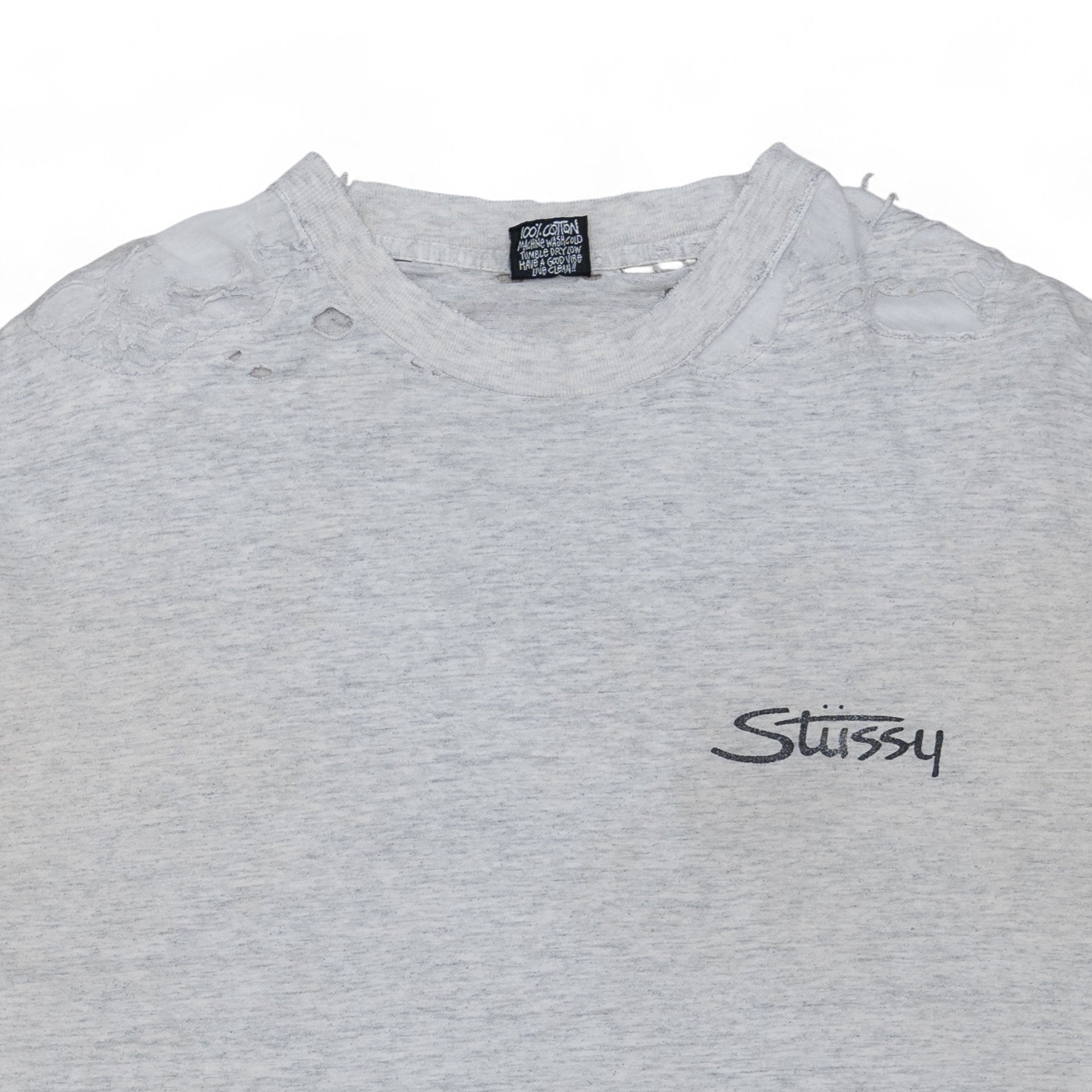 THRASHED/REPAIRED STUSSY COOKIN’ TEE - 1990’S