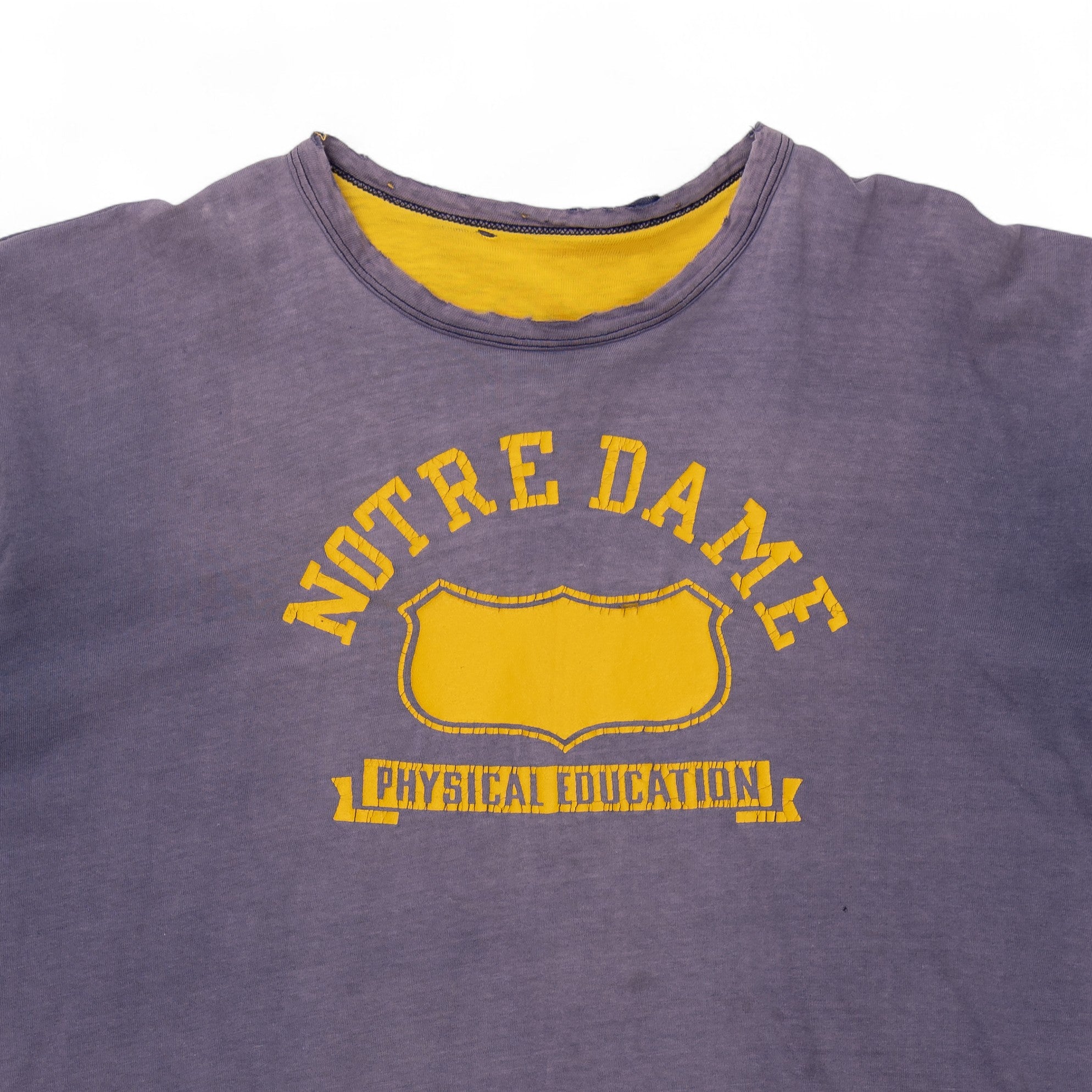 CHAMPION 'NOTRE DAME PHYSICAL EDUCATION' DOUBLE FACE TEE - 1960'S