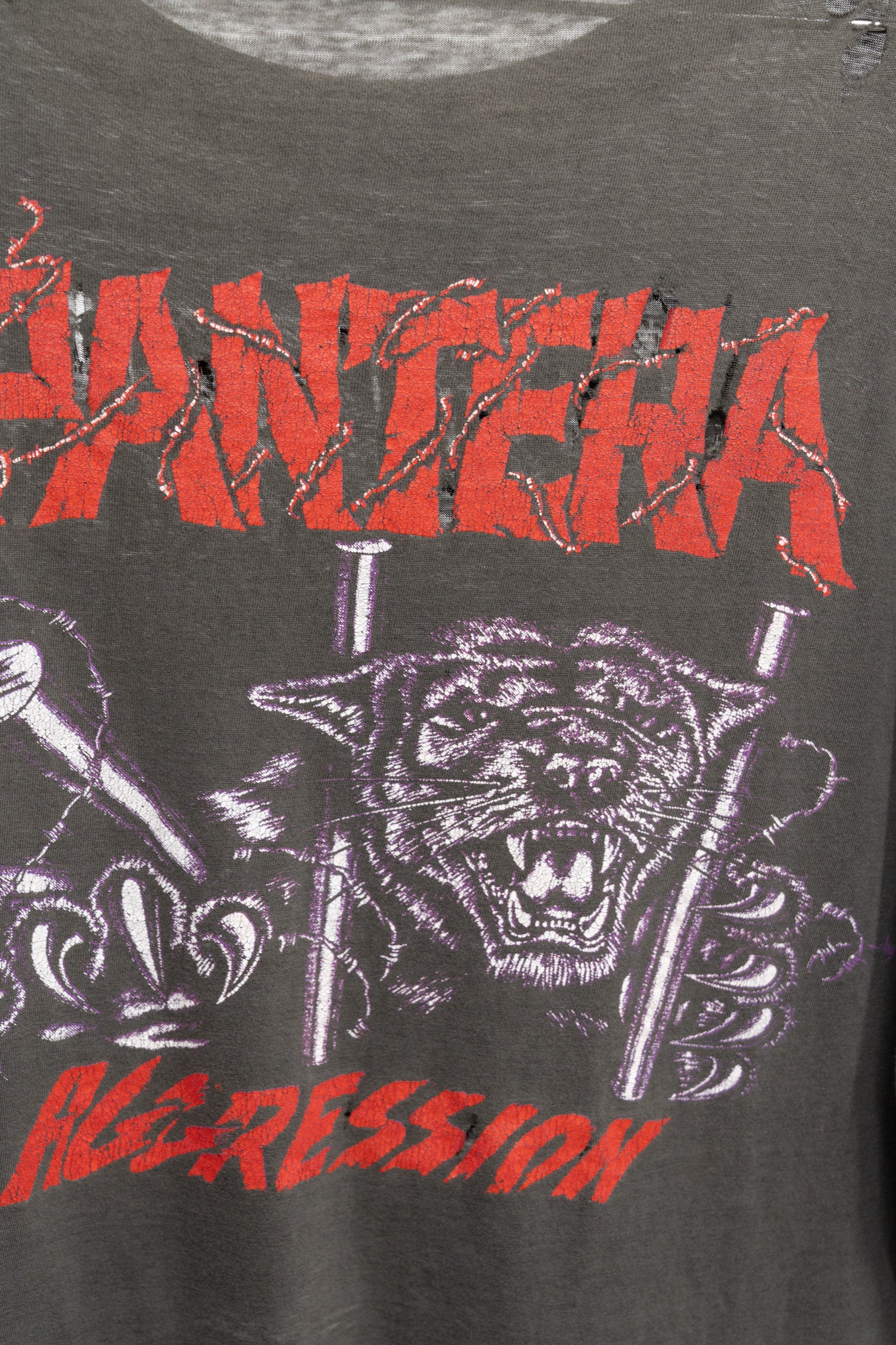 FADED/THRASHED PANTERA 'AGGRESSION' TEE - 1990'S