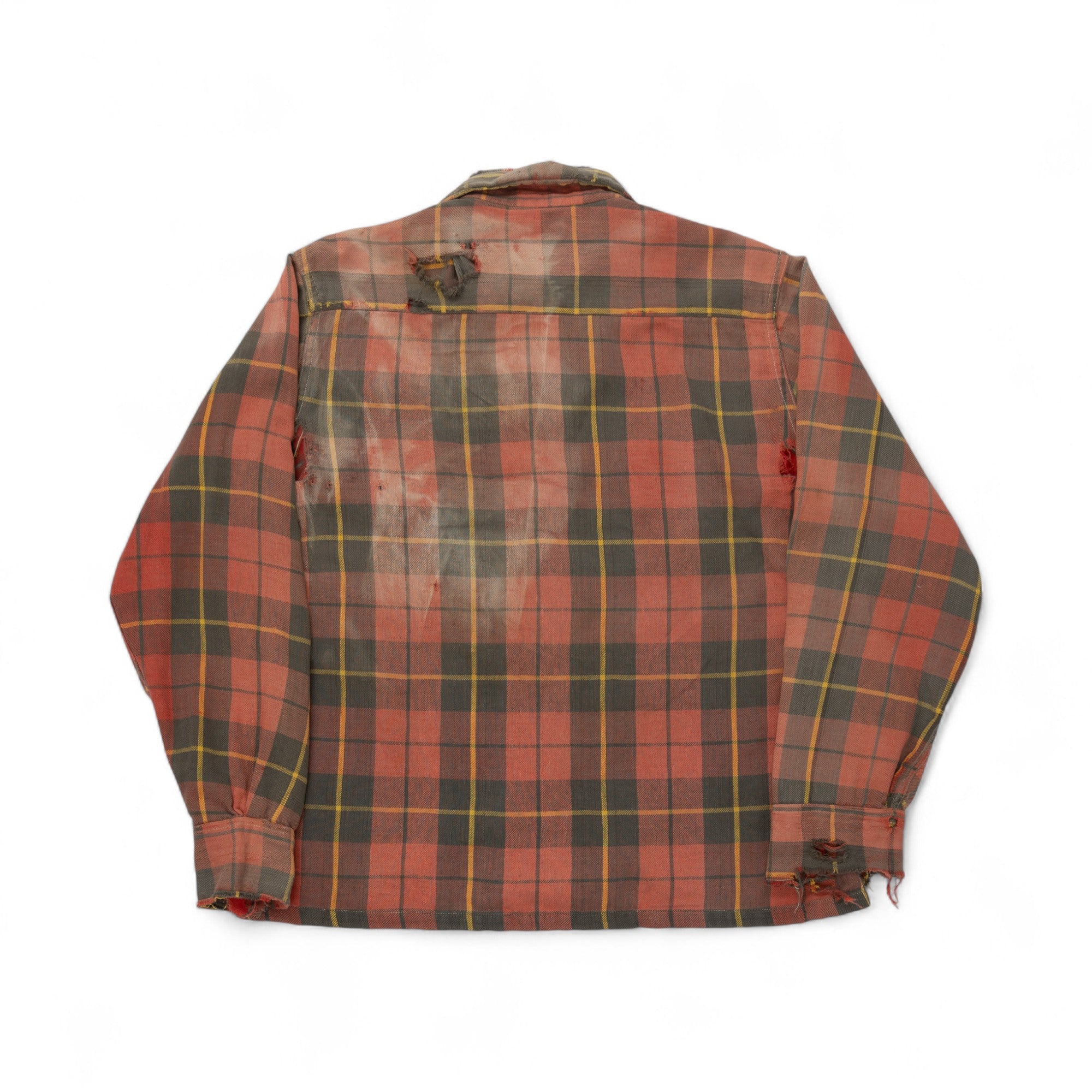 THRASHED/REPAIRED/SUN-FADED COTTON FLANNEL - 1960'S