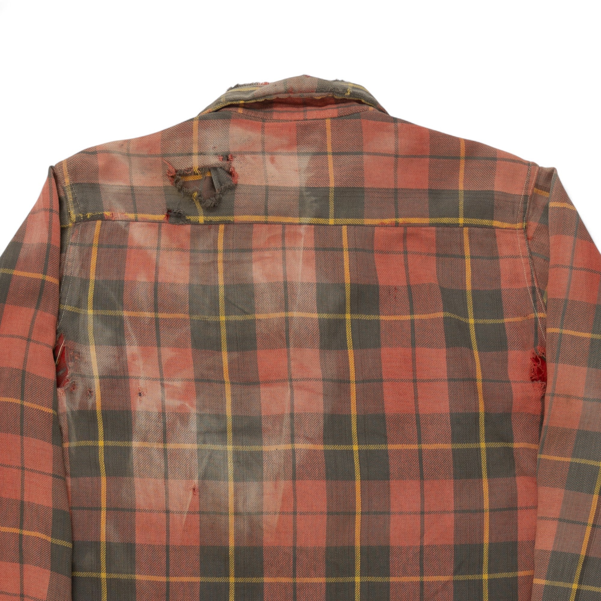 THRASHED/REPAIRED/SUN-FADED COTTON FLANNEL - 1960'S