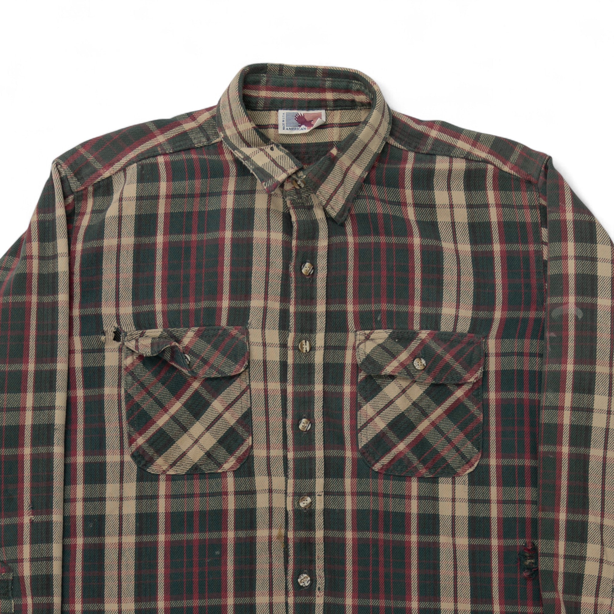 DISTRESSED AMERICAN SPIRIT COTTON FLANNEL - 1980'S