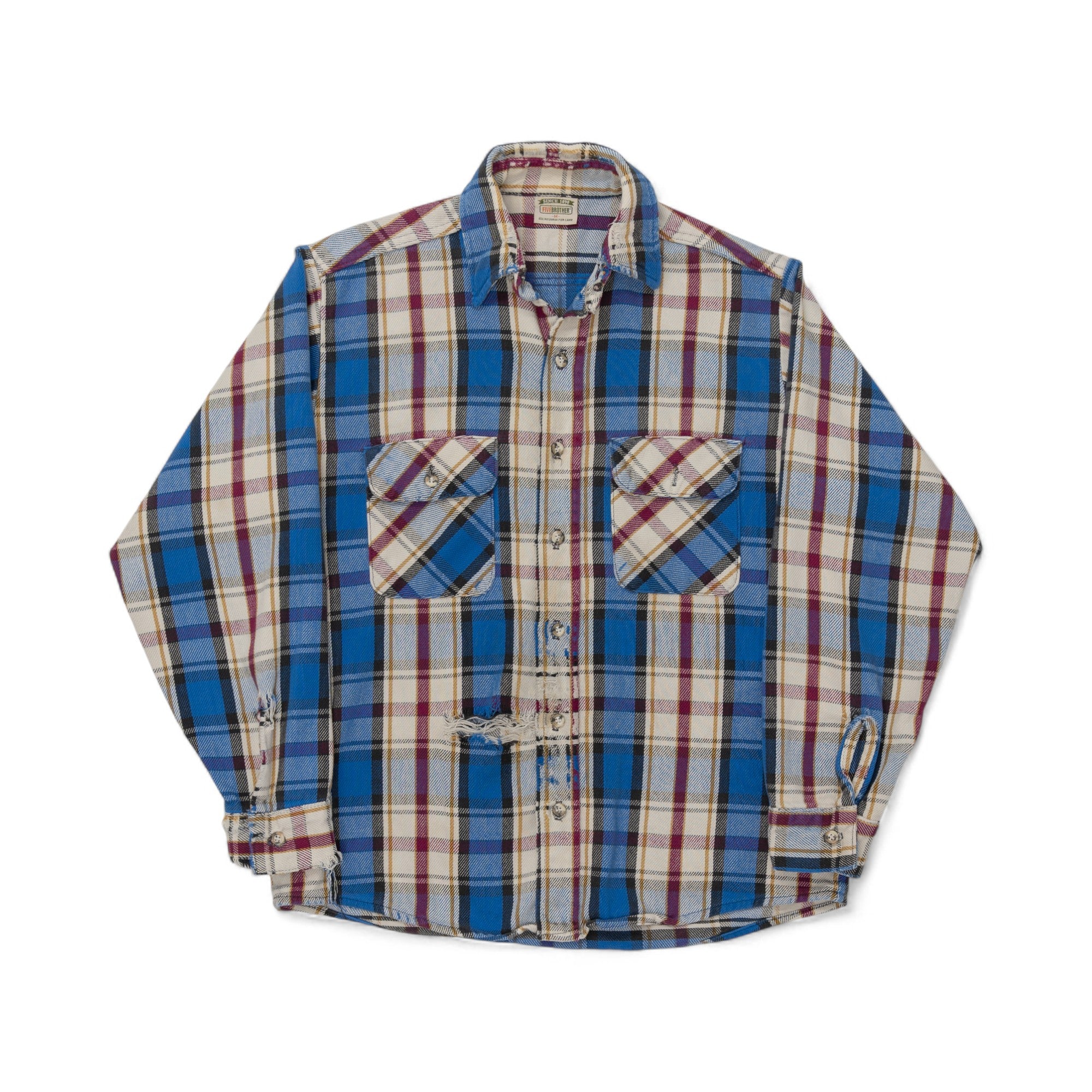 DISTRESSED FIVE BROTHER COTTON FLANNEL - 1970/80'S