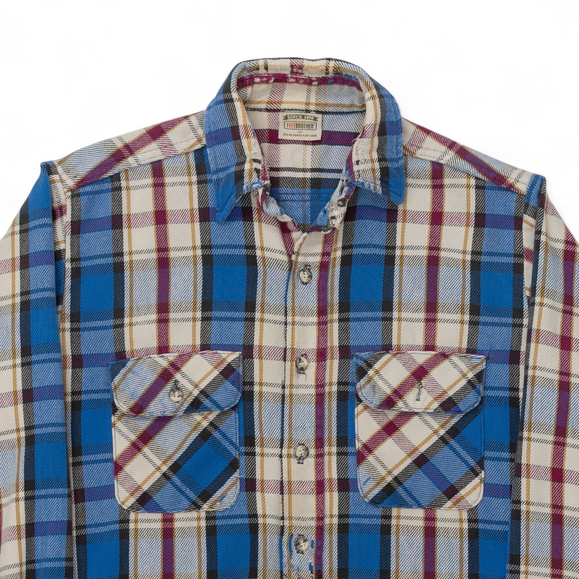 DISTRESSED FIVE BROTHER COTTON FLANNEL - 1970/80'S