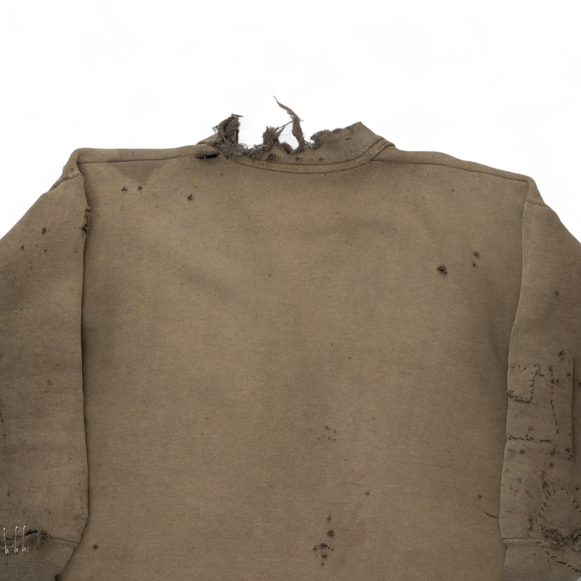 THRASHED/REPAIRED/FADED COTTON CARDIGAN - 1930/40'S