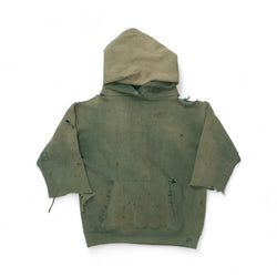 SUN-FADED/THRASHED COTTON HOODIE - 1960'S