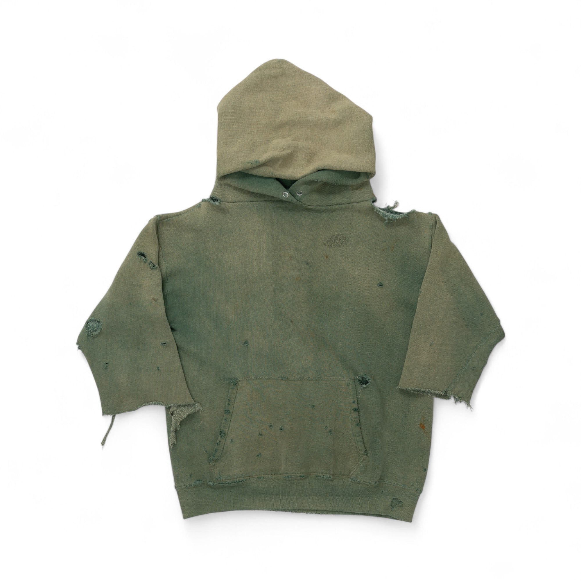 SUN-FADED/THRASHED COTTON HOODIE - 1960'S