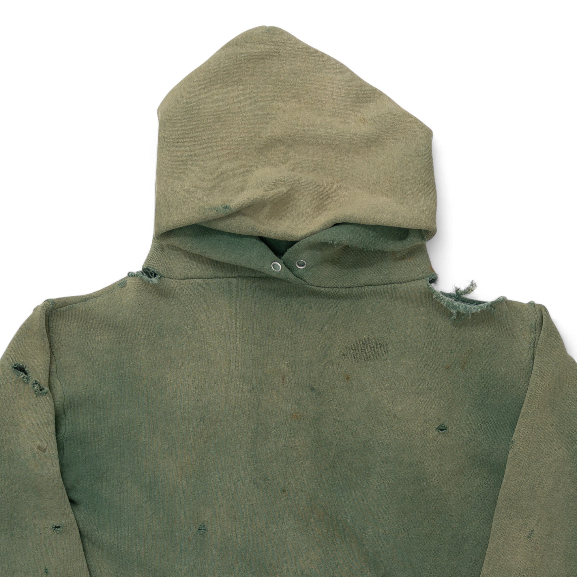 SUN-FADED/THRASHED COTTON HOODIE - 1960'S