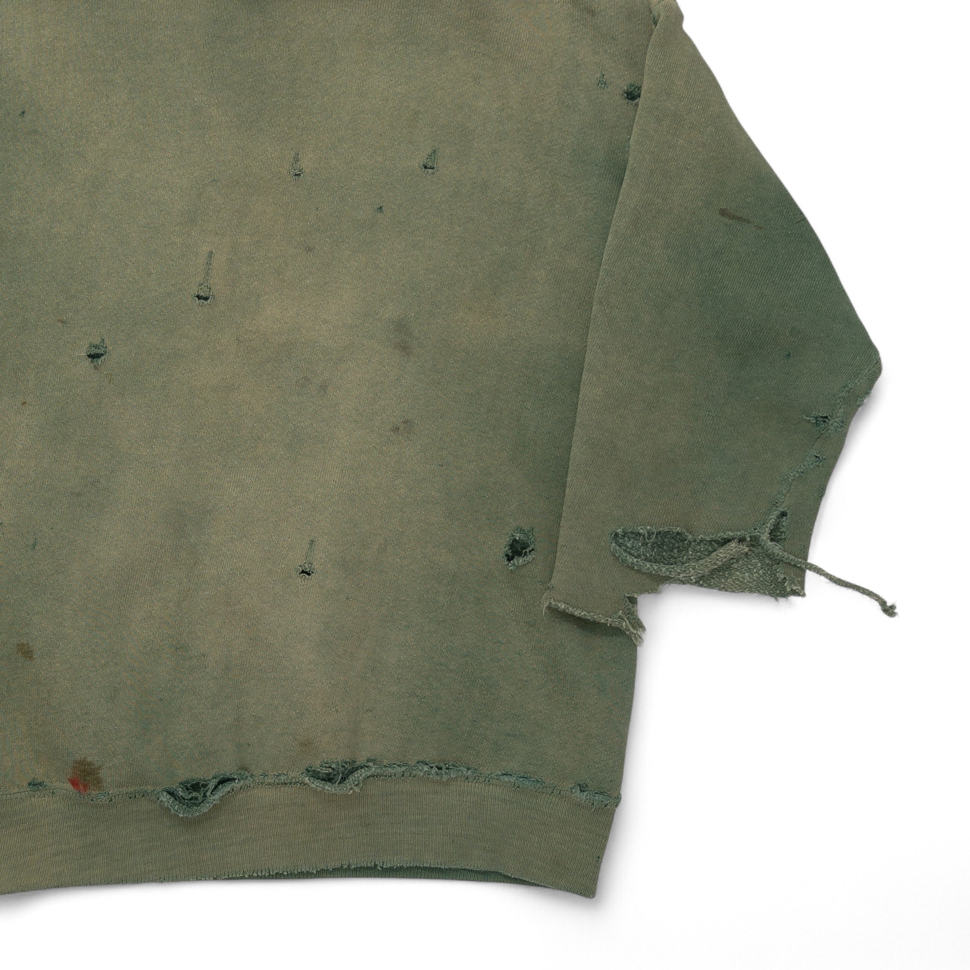 SUN-FADED/THRASHED COTTON HOODIE - 1960'S