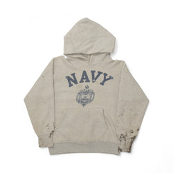 OIL-STAINED US NAVY RAGLAN HOODIE - 1950/60'S